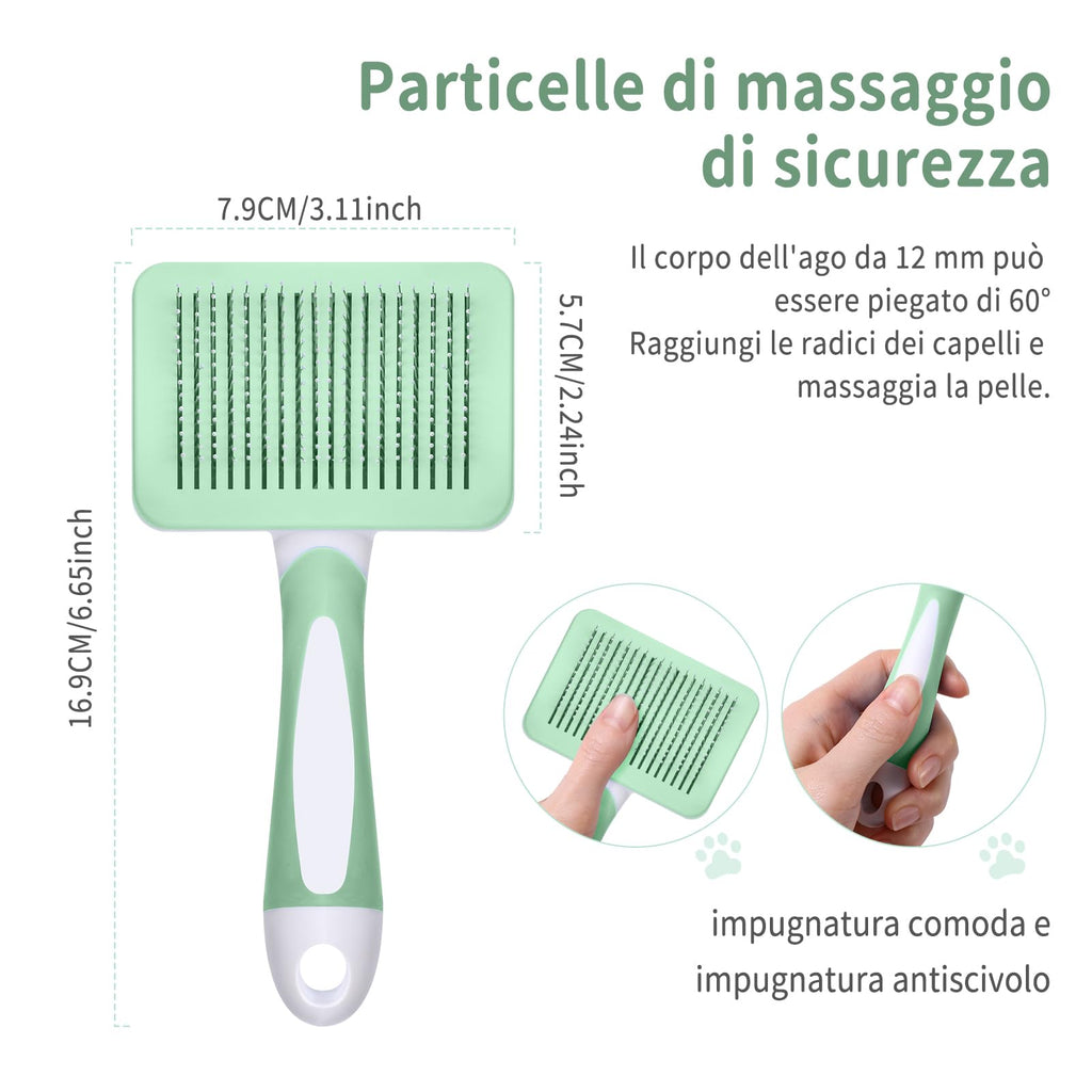 Brosse Autonettoyante Vinabo Chien & Chat – Poils Longs & Courts, Démêlané Doux