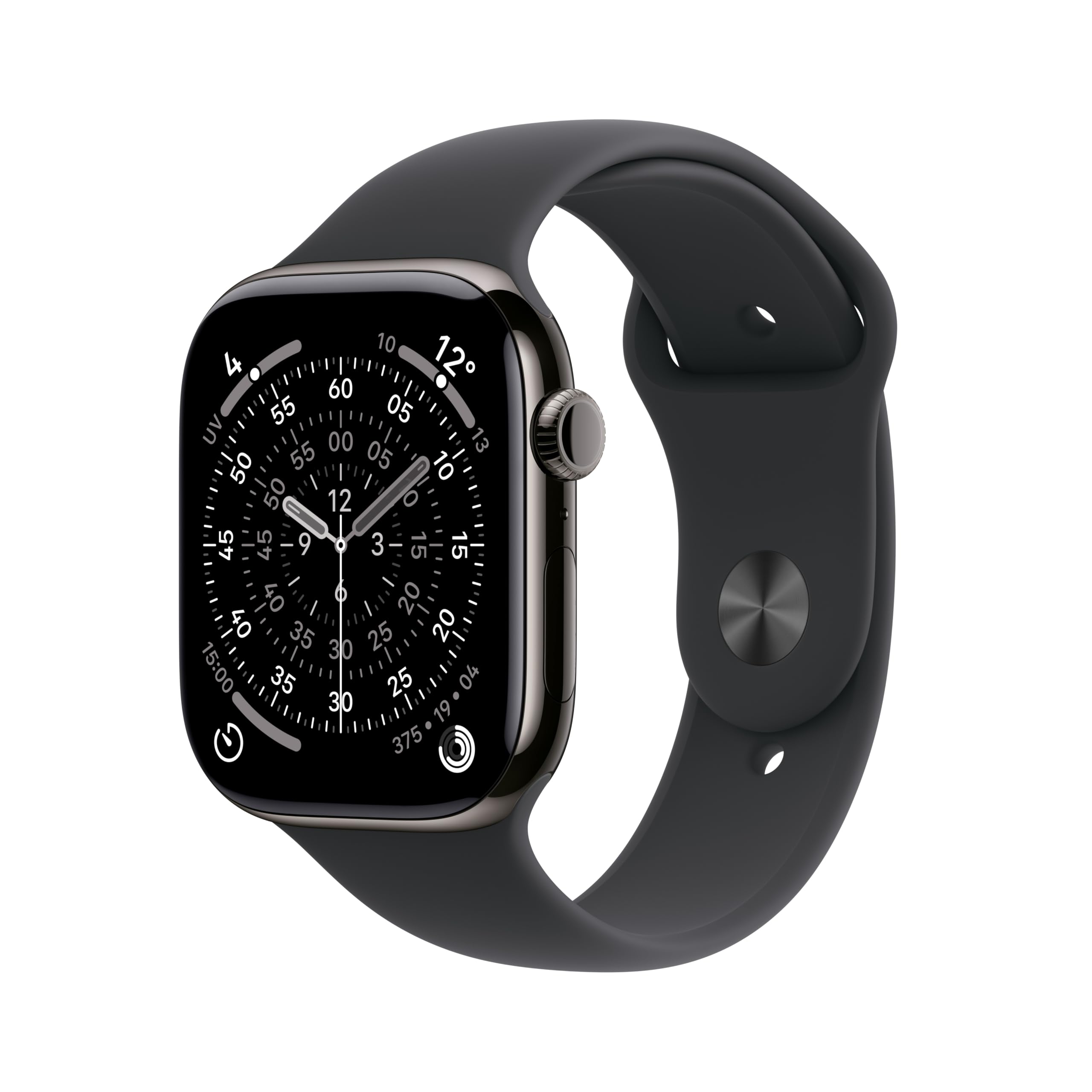 Apple Watch Series 11 GPS + Cellular 46 mm – Boîtier Gris sidéral, Bracelet Sport Noir