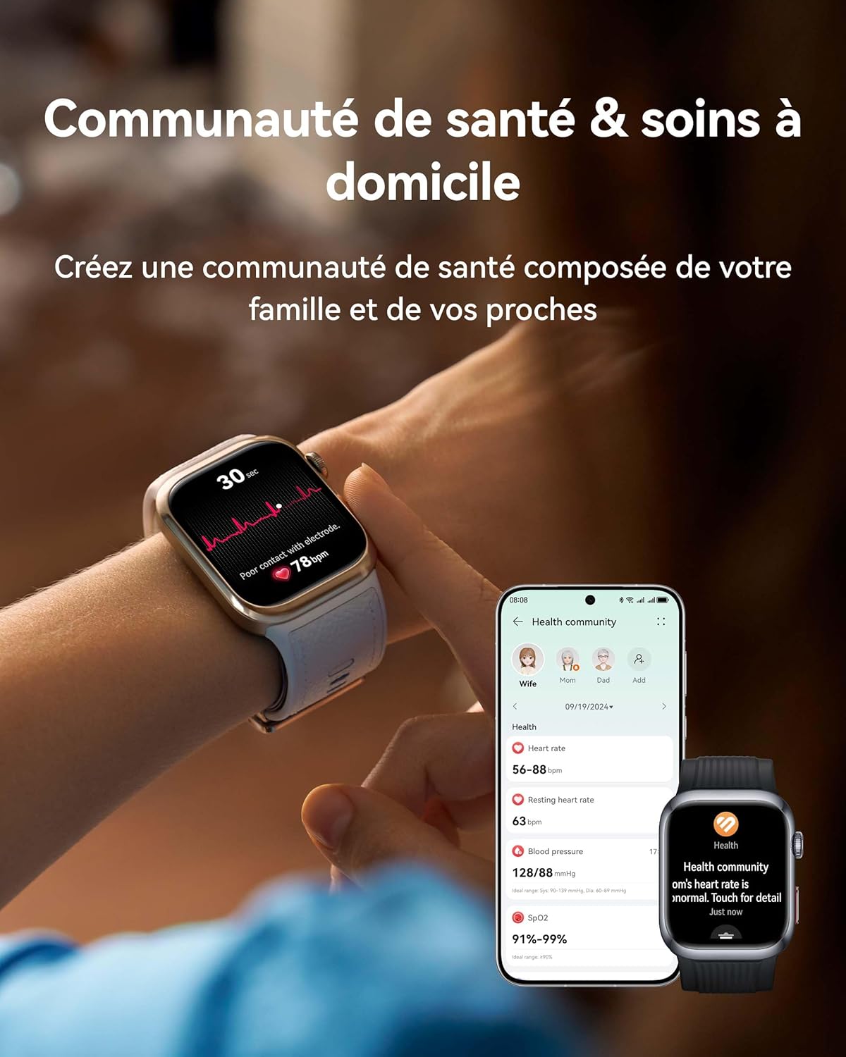 HUAWEI Watch D2 - Montre Connectée Santé - Tension Artérielle 24h, ECG, SpO2, Fréquence Cardiaque - iOS & Android