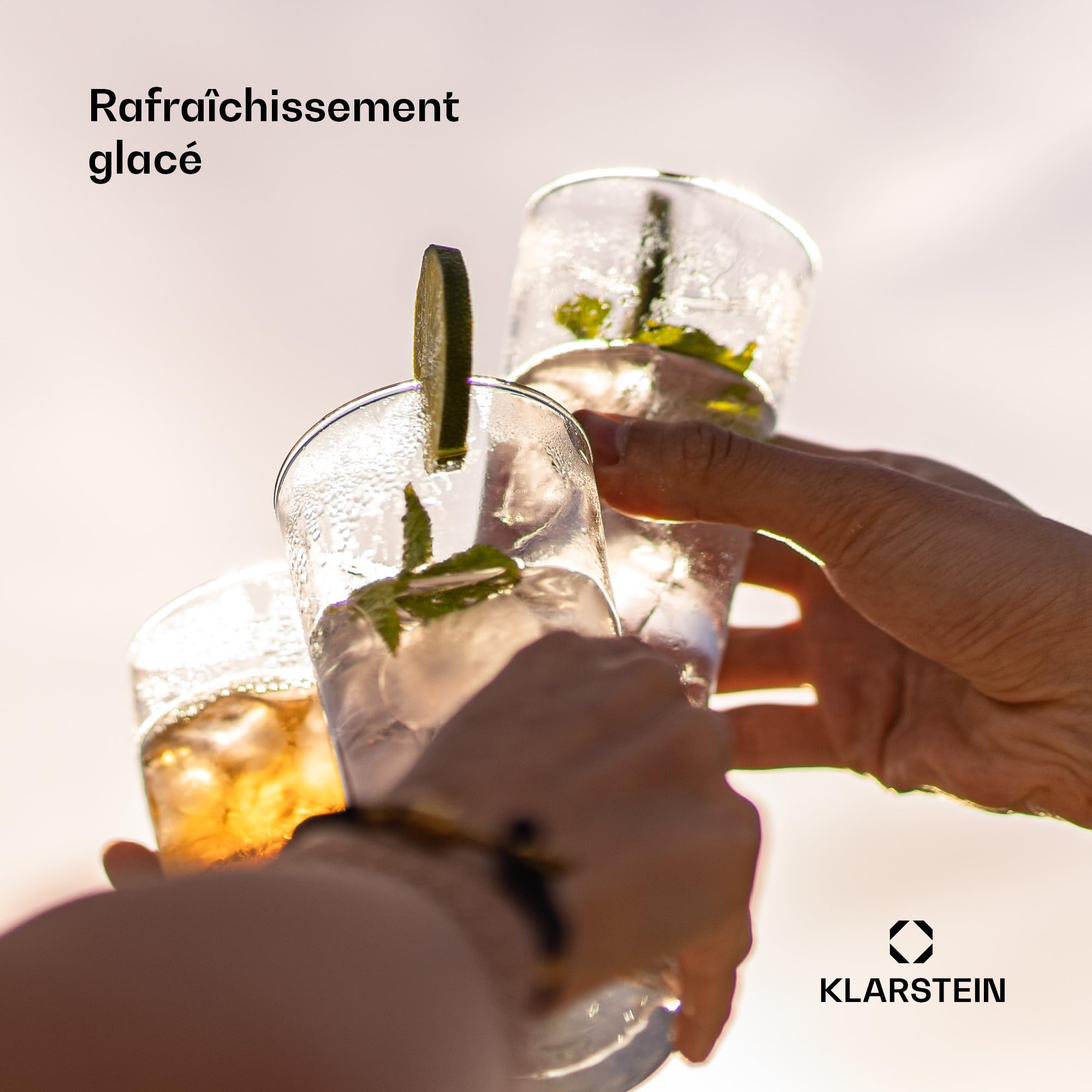Klarstein Eiszeit Crush Machine à Glaçons Argent – réservoir 1,8 L, 15 kg/24 h, glaçons en 12 min, ~16/cycle | Glace pilée, écran tactile, alarmes