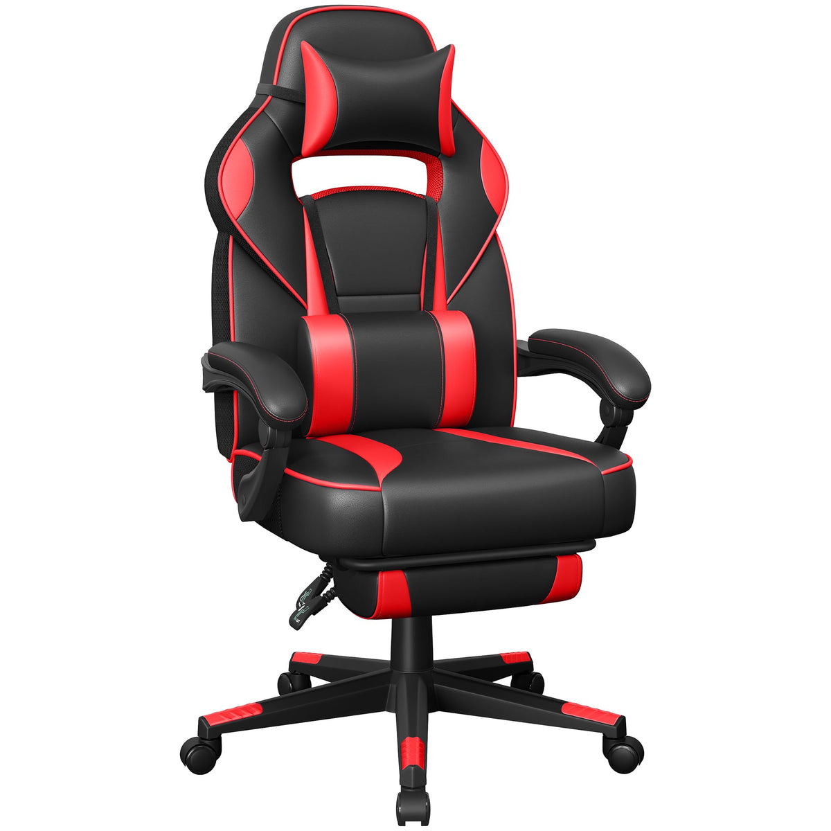 SONGMICS Fauteuil de Bureau Gaming OBG073B03 – Ergonomique, Repose-pieds, Appui-tête, 150 kg