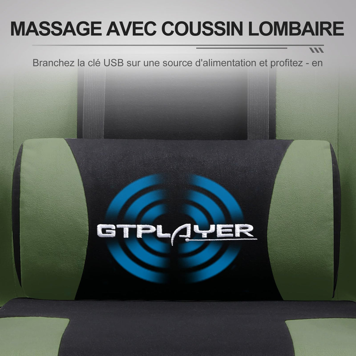 GTPLAYER Chaise Gaming Ergonomique, Fauteuil Gamer, Chaise Bureau, Dossier réglable à 135°, Hauteur Réglable, Repose-Pieds rétractables, Simili Cuir, Supporte 150 kg, Bleu