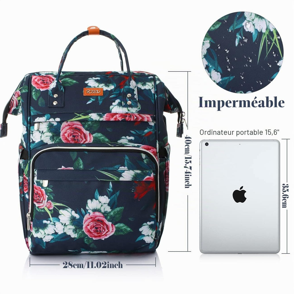 Sac à Dos Femme – Ordinateur Portable 15,6" & 17,3", Port USB, Poche RFID, Grande Capacité – École, Travail, Voyage