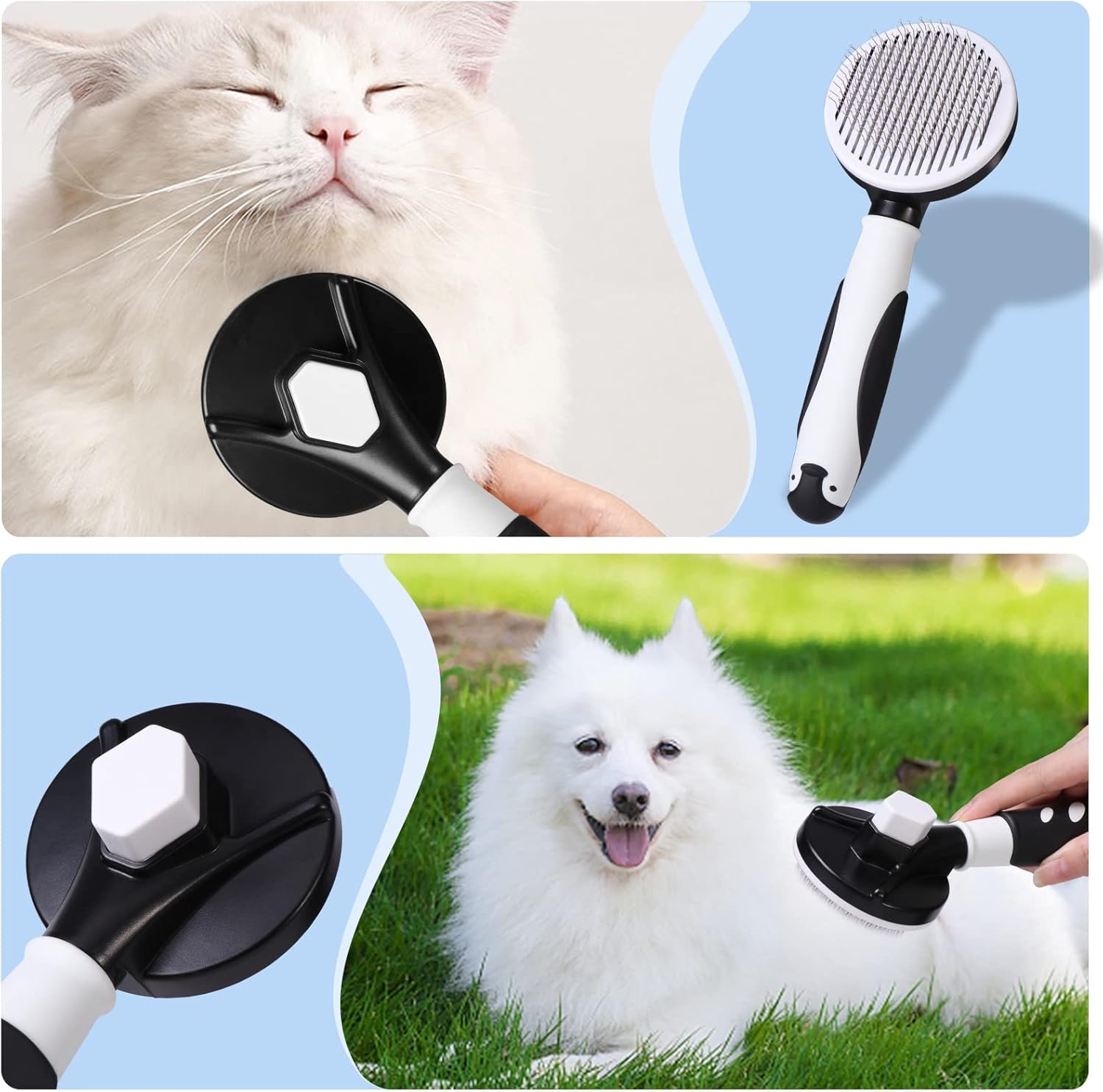 Brosse Autonettoyante Vinabo Petite Race – Chien, Chat & Chaton | 1 Clic