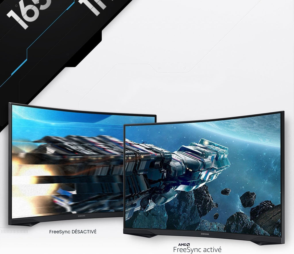 Samsung Odyssey G55C 32'' – Moniteur Gaming QHD 2560x1440, 165Hz, 1ms, Dalle VA Incurvée 1000R, HDR10, AMD FreeSync, DisplayPort & HDMI