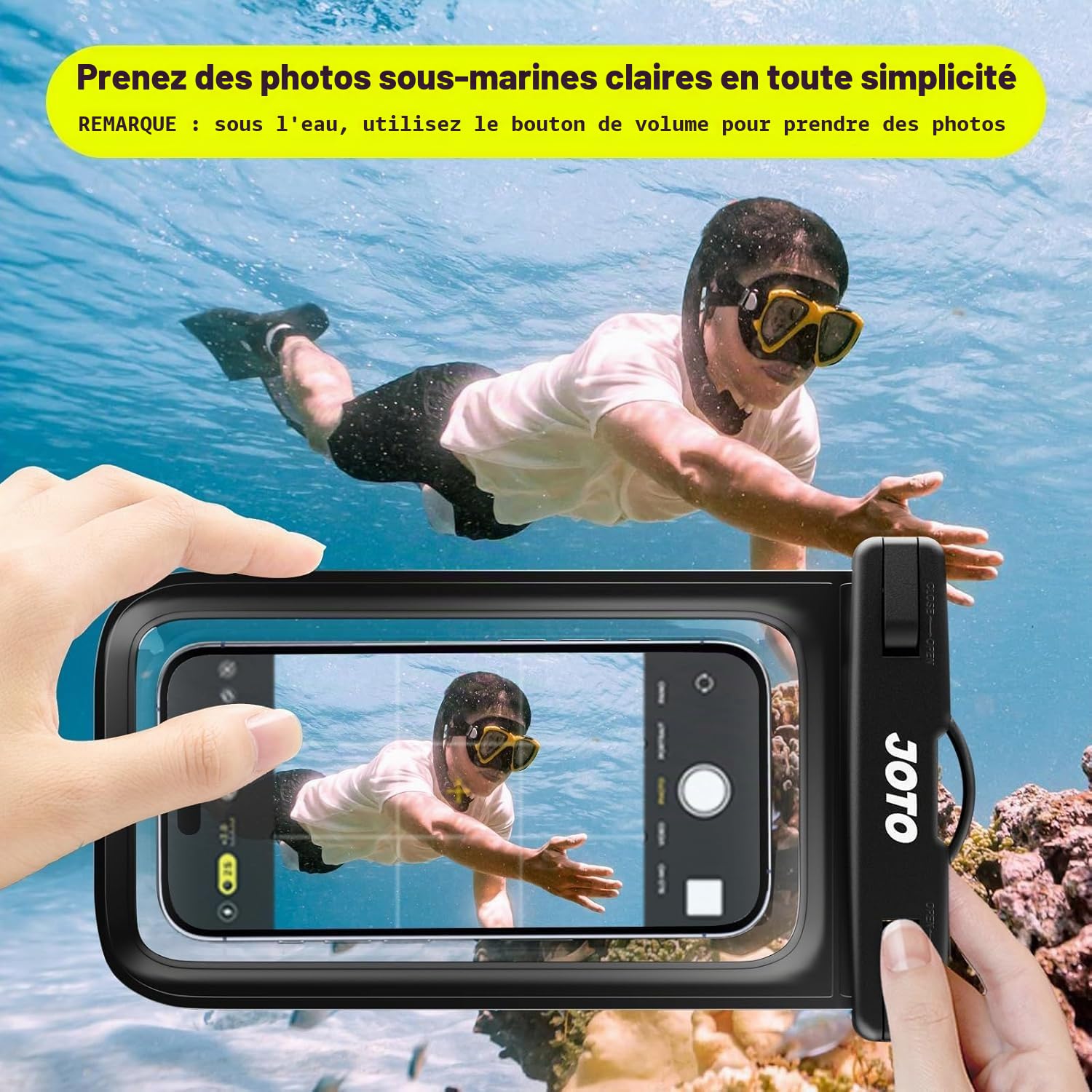 JOTO Pochette Étanche Smartphone IPX8 – Lot de 2, Compatible iPhone 17 à 11, Samsung Galaxy, Redmi, jusqu'à 7 Pouces