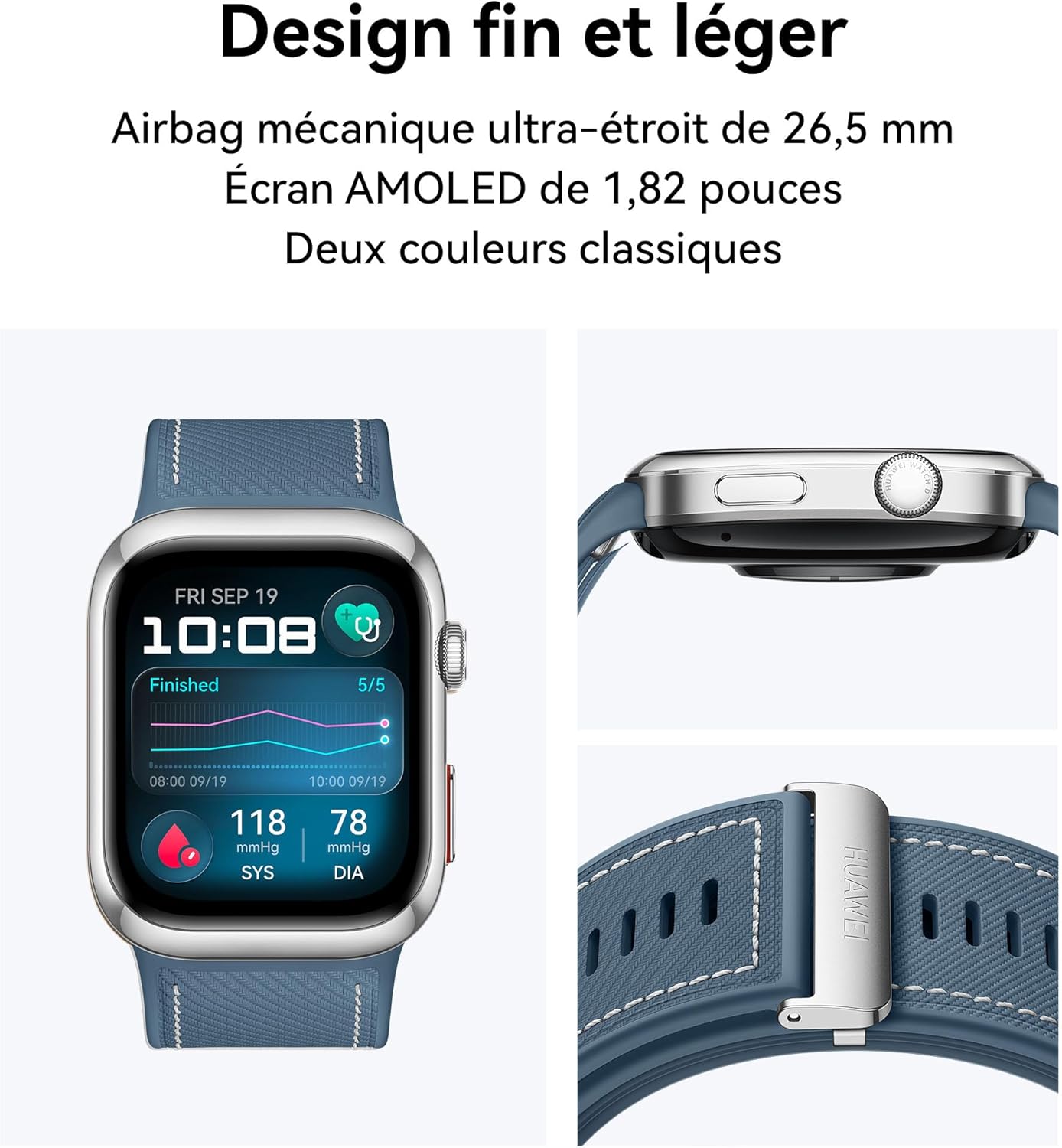 HUAWEI Watch D2 - Montre Connectée Santé - Tension Artérielle 24h, ECG, SpO2, Fréquence Cardiaque - iOS & Android