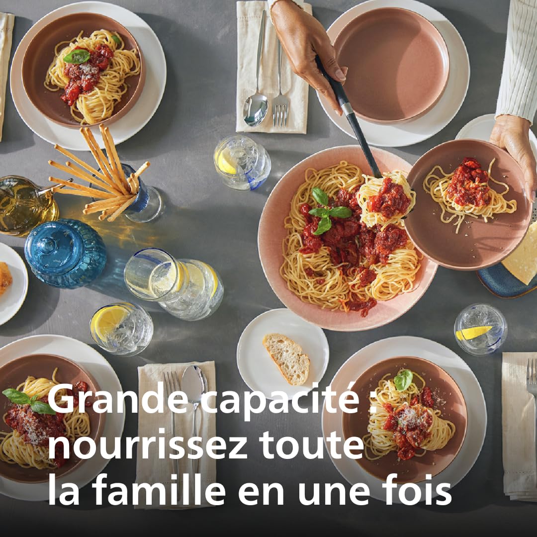 Philips Machine à Pâtes Série 7000 HR2665/93 – ProExtrude, Pesée Automatique, 8 Formes, 8 Portions
