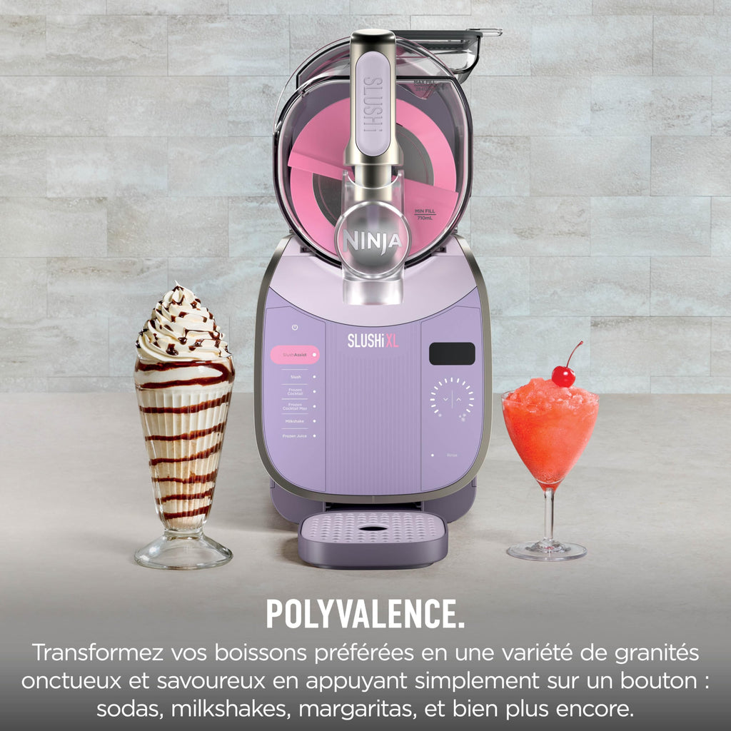 Ninja SLUSHi Machine à boissons glacées, granités, cocktails, frappés, milkshakes et jus glacés, vu sur TikTok, sans glace ni préparation requises, capacité 1,9 l, bleu et gris FS301EU