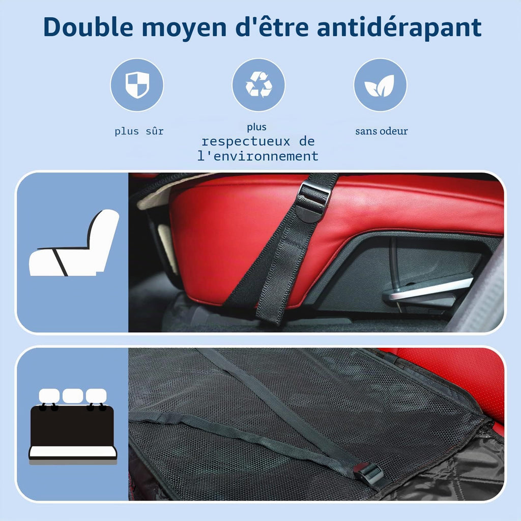 KYG Housse de Siège d'auto pour Chien Banquette Arrière Antidérapant et Imperméable Mise à Niveau Matérielle avec Fenêtre de Visualisation Protection Coffre Universelle Voiture 135X148 cm Noir