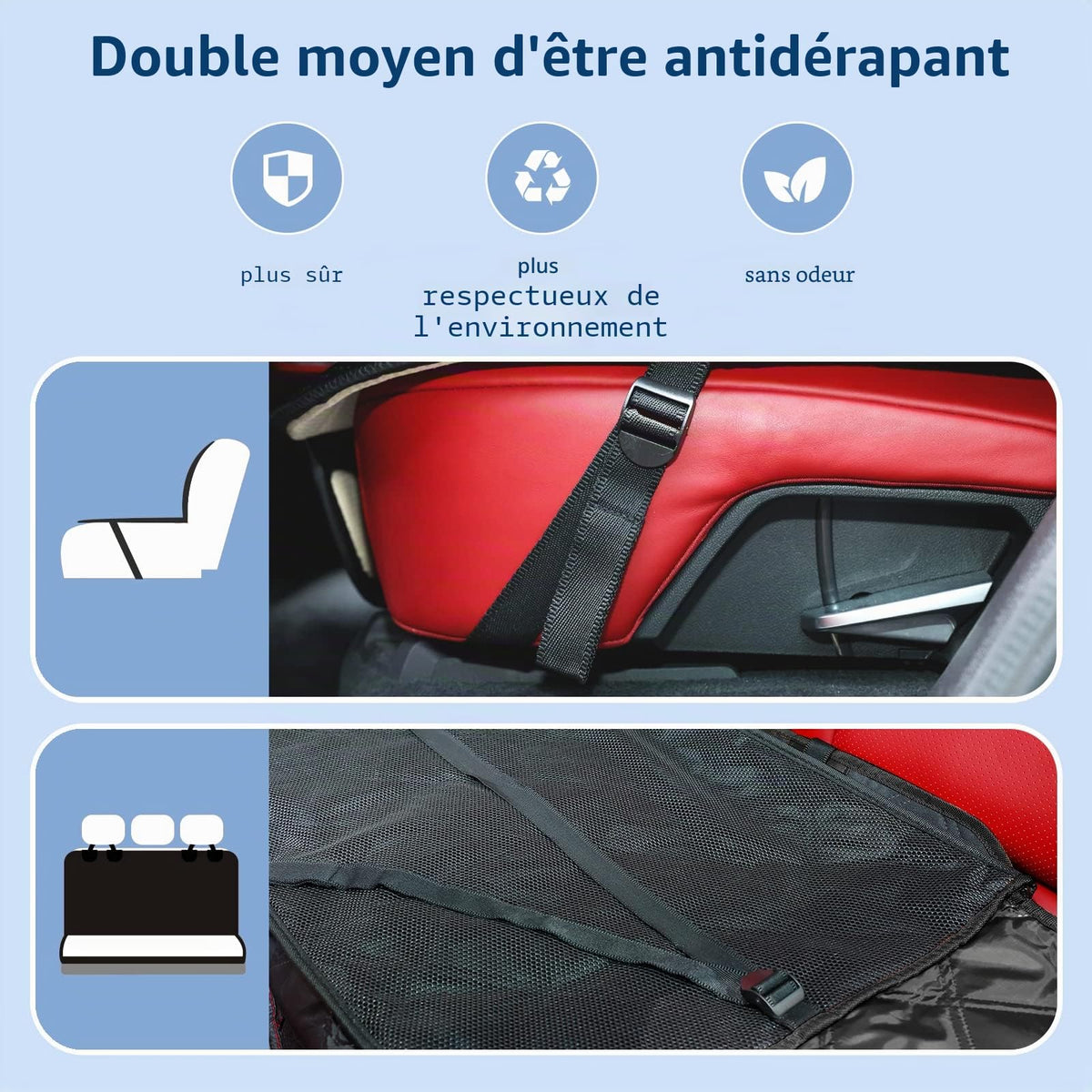 KYG Housse de Siège d'auto pour Chien Banquette Arrière Antidérapant et Imperméable Mise à Niveau Matérielle avec Fenêtre de Visualisation Protection Coffre Universelle Voiture 135X148 cm Noir