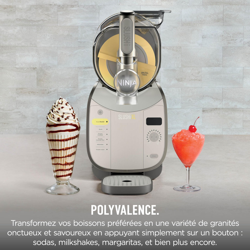 Ninja SLUSHi Machine à boissons glacées, granités, cocktails, frappés, milkshakes et jus glacés, vu sur TikTok, sans glace ni préparation requises, capacité 1,9 l, bleu et gris FS301EU