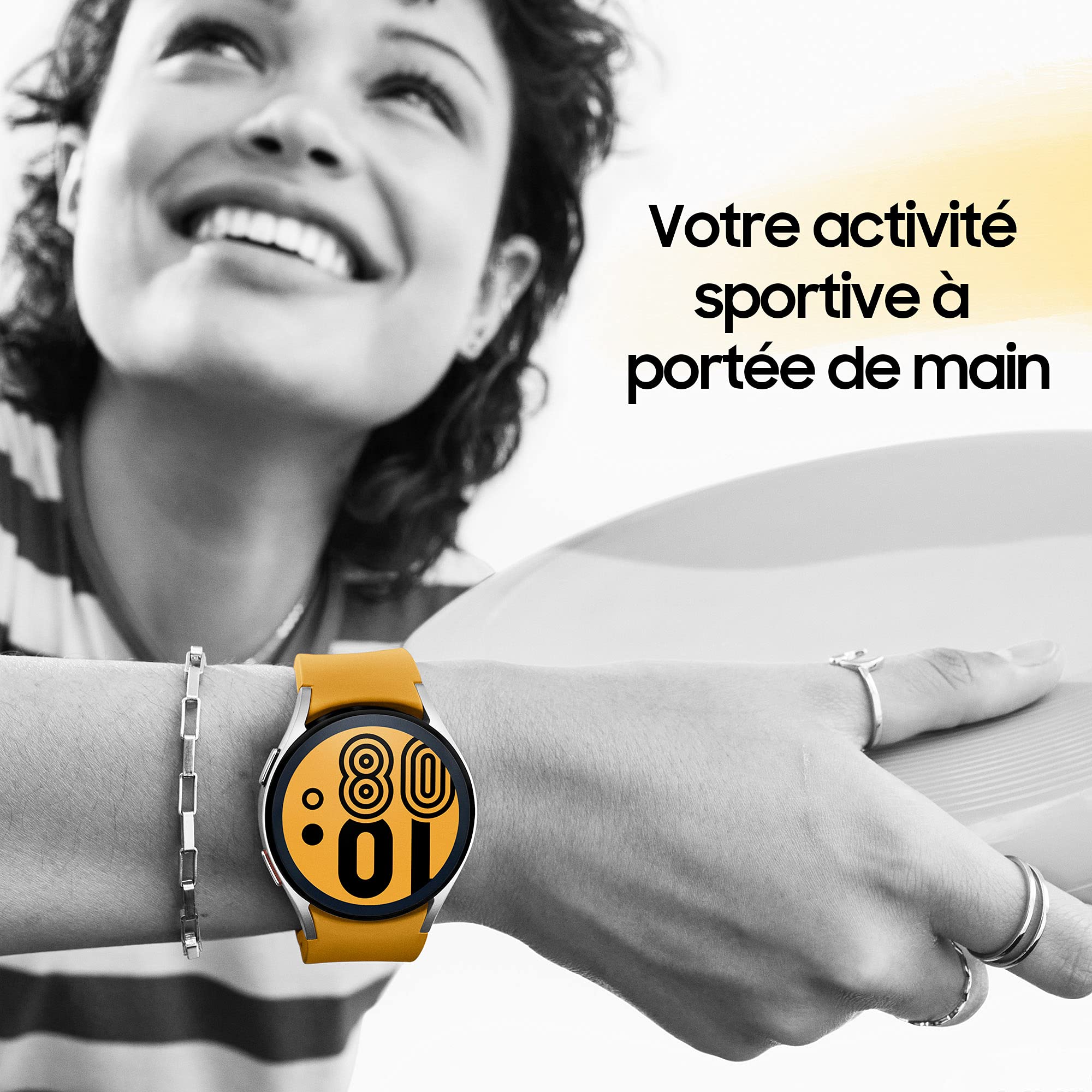 Samsung Galaxy Watch4 Bluetooth, 40 mm, or rose - Montre connectée intelligente, surveillance de la santé, bien-être, sport, IMC, ECG, batterie longue durée – Version FR