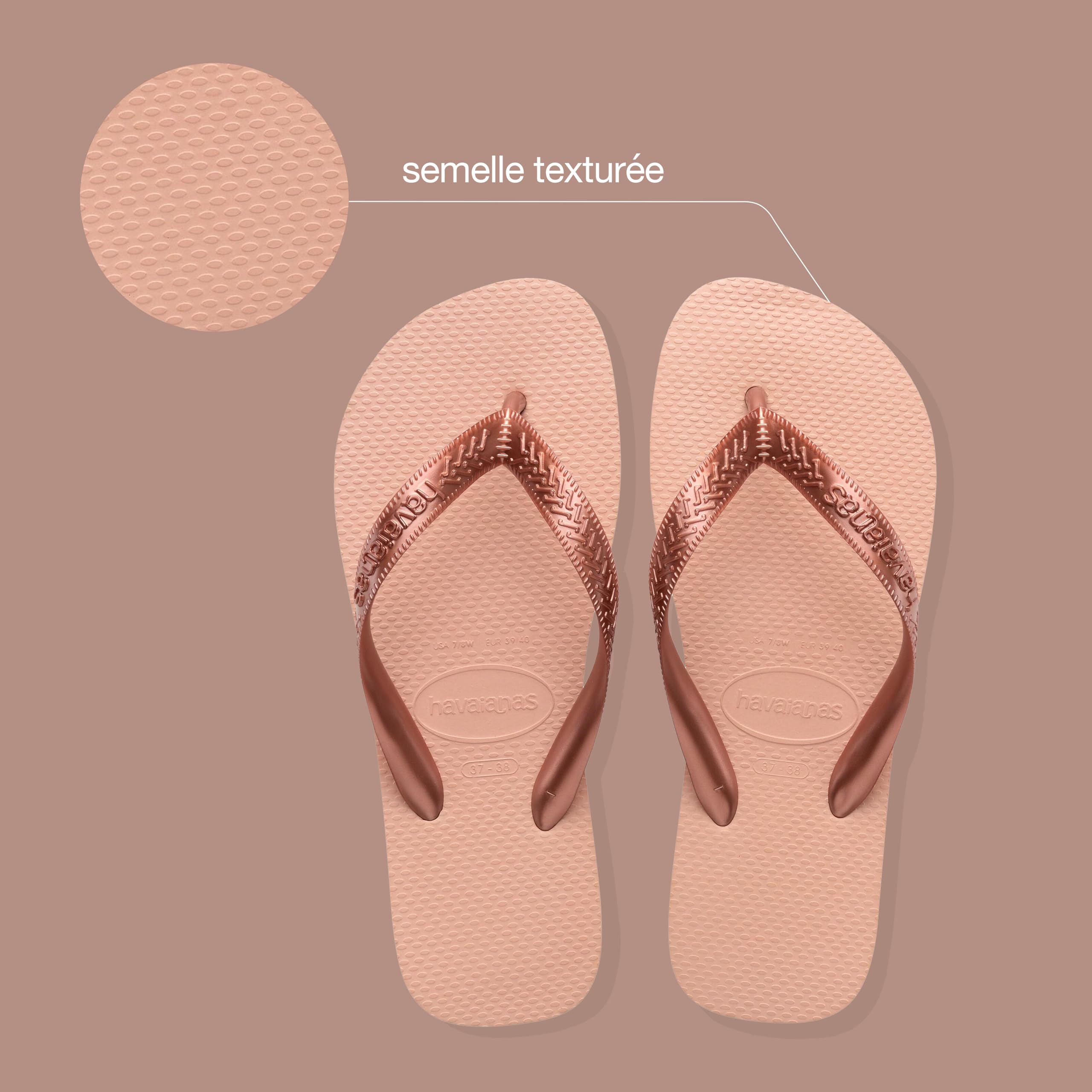 Havaianas Top Tiras – Tongs Femme Lanières Métalliques | Légères & Antidérapantes