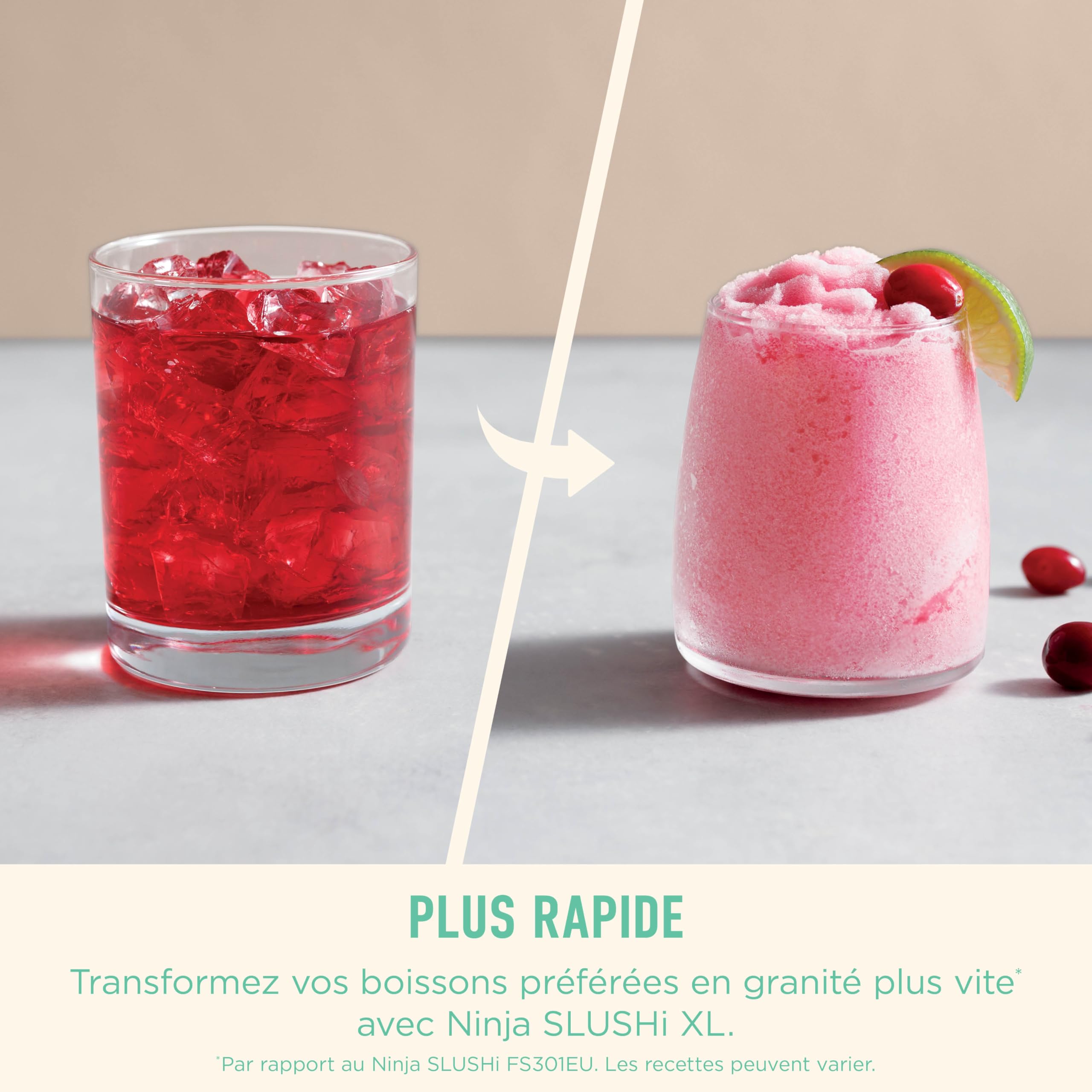 Ninja SLUSHi Machine à boissons glacées, granités, cocktails, frappés, milkshakes et jus glacés, vu sur TikTok, sans glace ni préparation requises, capacité 1,9 l, bleu et gris FS301EU