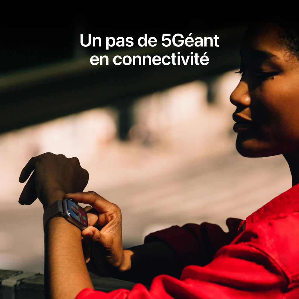 Apple Watch Series 11 GPS + Cellular 46 mm – Boîtier Gris sidéral, Bracelet Sport Noir