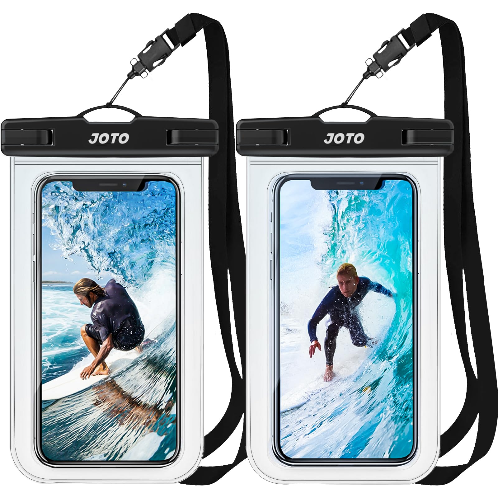 JOTO Pochette Étanche Smartphone IPX8 – Lot de 2, Compatible iPhone 17 à 11, Samsung Galaxy, Redmi, jusqu'à 7 Pouces