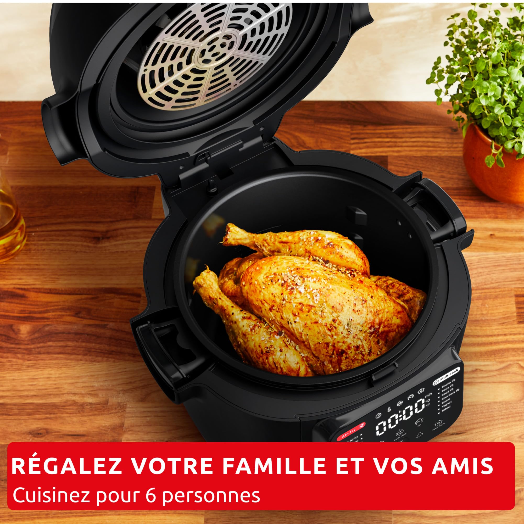 Moulinex Cookeo CE854110 – Multicuiseur Intelligent 6L, 80 Recettes, 1600W, Cuisson Sous Pression
