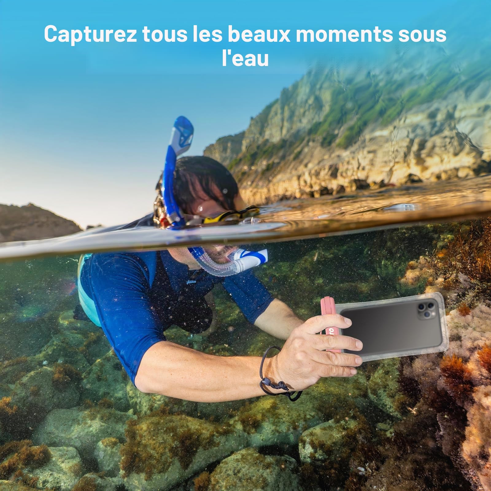JOTO Pochette Étanche Smartphone IPX8 – Lot de 2, Compatible iPhone 17 à 11, Samsung Galaxy, Redmi, jusqu'à 7 Pouces