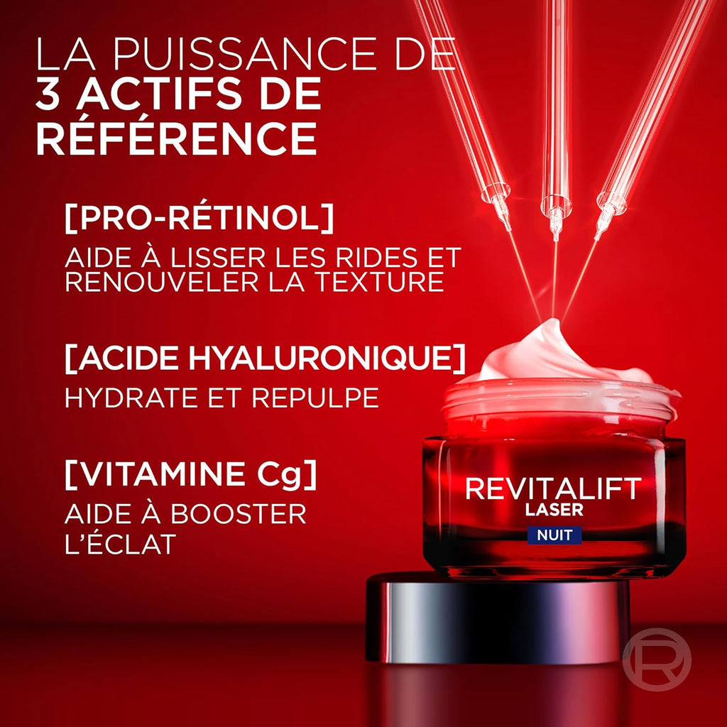 L'Oréal Paris Revitalift Laser X3 - Crème de Jour Anti-Âge FPS 25 - Acide Hyaluronique, Pro-Rétinol & Vitamine C - 50ml