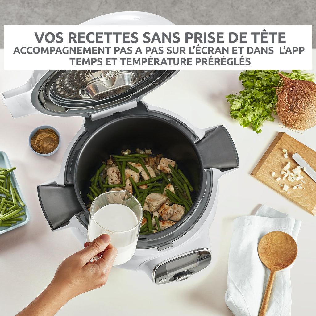 Moulinex Cookeo CE854110 – Multicuiseur Intelligent 6L, 80 Recettes, 1600W, Cuisson Sous Pression