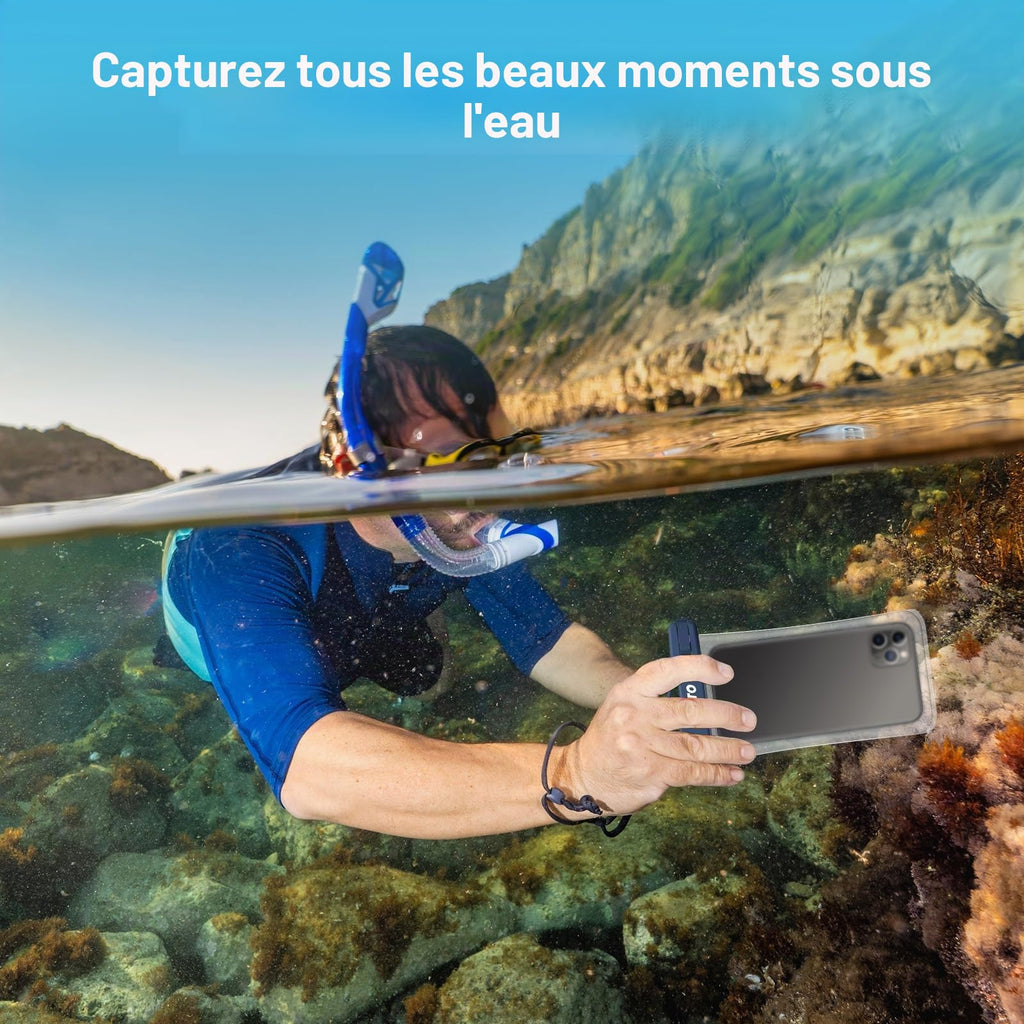 JOTO Pochette Étanche Smartphone IPX8 – Lot de 2, Compatible iPhone 17 à 11, Samsung Galaxy, Redmi, jusqu'à 7 Pouces