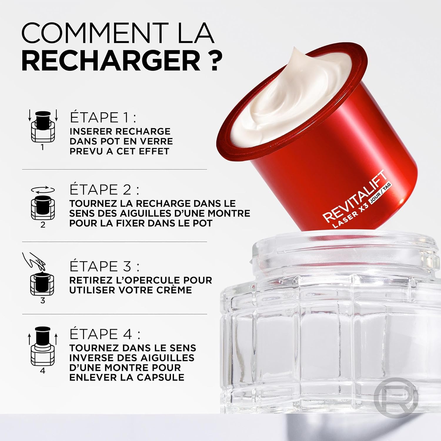 L'Oréal Paris Revitalift Laser X3 - Crème de Jour Anti-Âge FPS 25 - Acide Hyaluronique, Pro-Rétinol & Vitamine C - 50ml