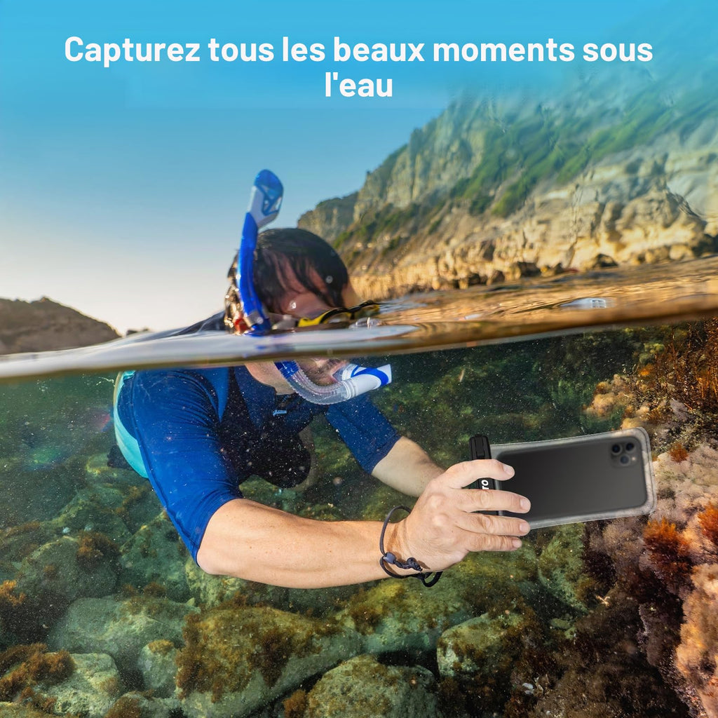 JOTO Pochette Étanche Smartphone IPX8 – Lot de 2, Compatible iPhone 17 à 11, Samsung Galaxy, Redmi, jusqu'à 7 Pouces