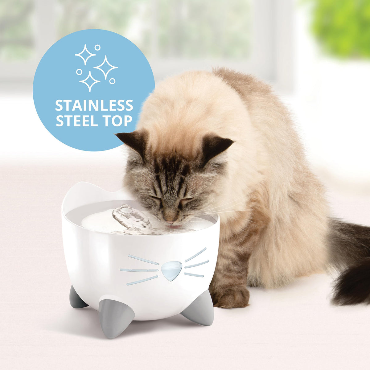 Catit Pixi Fontaine à Eau pour Chat 2,5 L Blanc