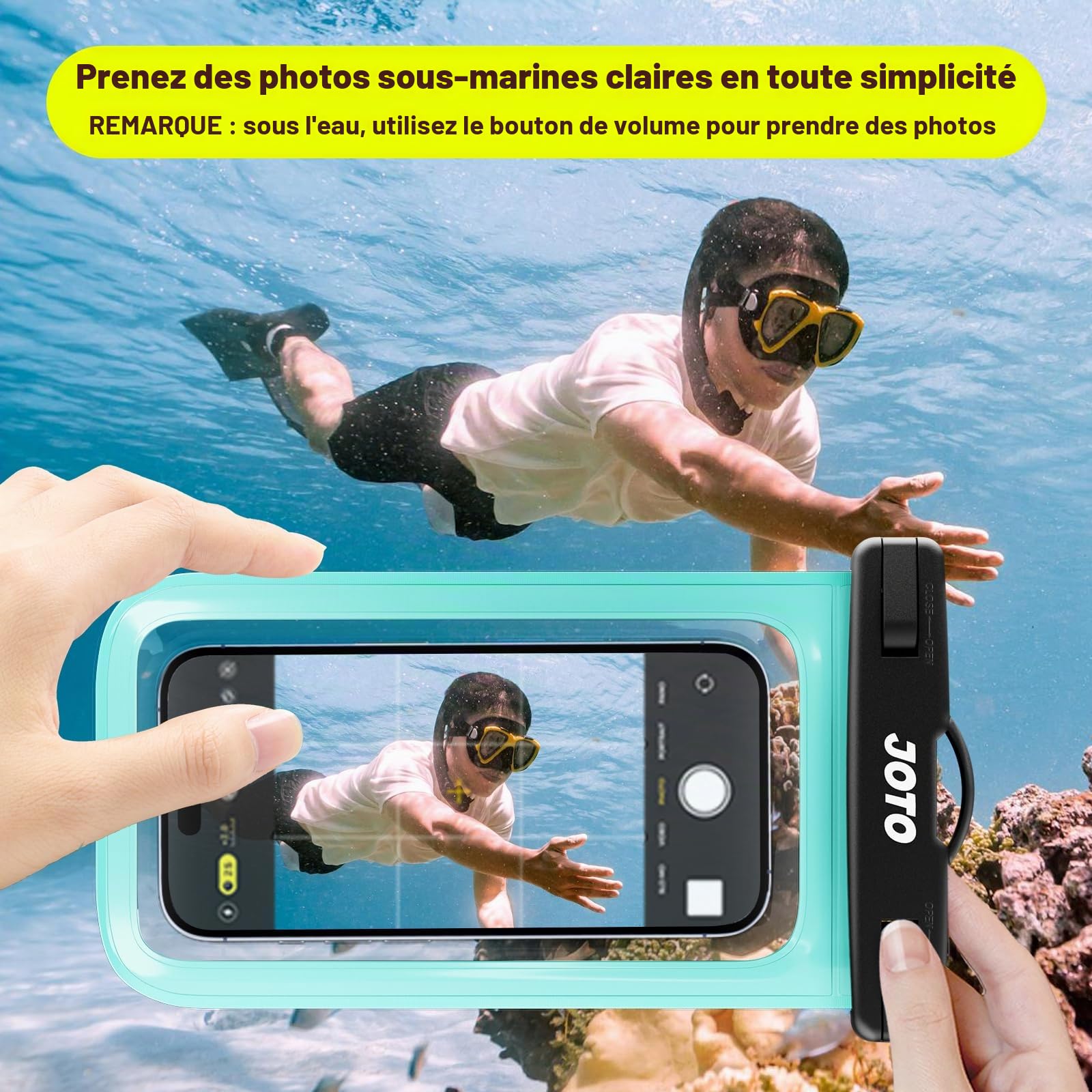 JOTO Pochette Étanche Smartphone IPX8 – Lot de 2, Compatible iPhone 17 à 11, Samsung Galaxy, Redmi, jusqu'à 7 Pouces