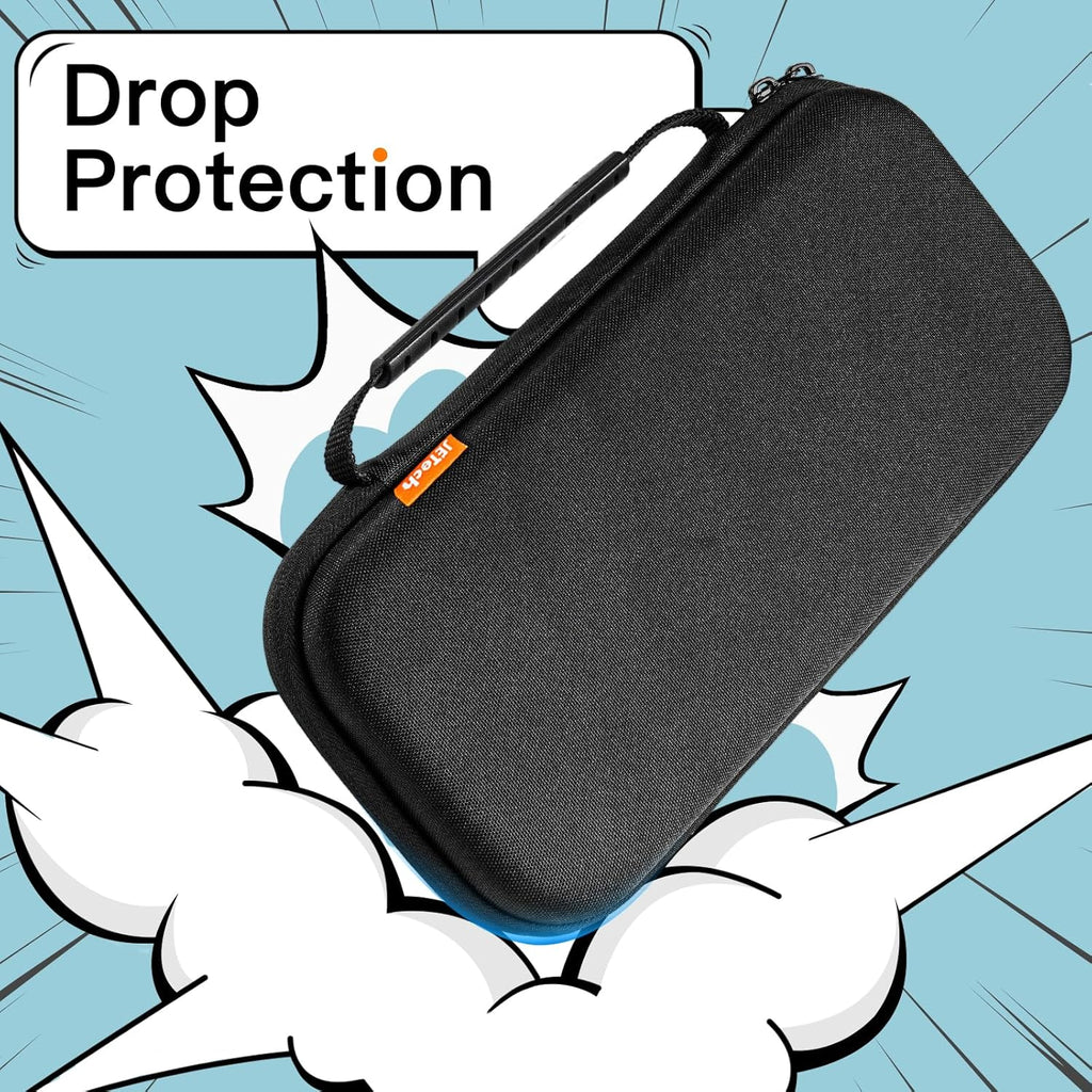 JETech Coque de Transport pour Nintendo Switch 2, Noir | Étui Rigide de Protection, 10 Emplacements pour Cartes de Jeu, Pochette pour Accessoires, Design de Voyage Léger