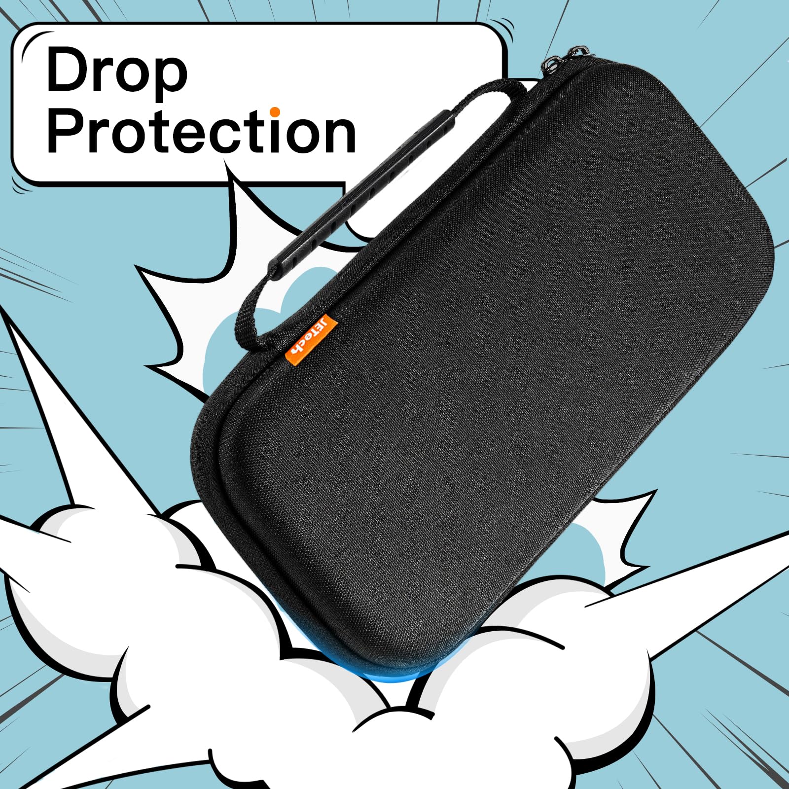 JETech Coque de Transport pour Nintendo Switch 2, Noir | Étui Rigide de Protection, 10 Emplacements pour Cartes de Jeu, Pochette pour Accessoires, Design de Voyage Léger