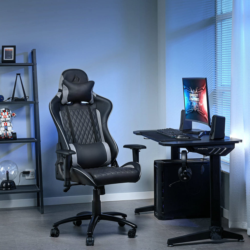 TecTake® Chaise de Bureau Fauteuil de Bureau Fauteuil pivotant Design Chaise Gaming, Siege Ergonomique, Fauteuil avec Accoudoirs, Rembourrage épais, Roulette, Hauteur réglable Teletravail