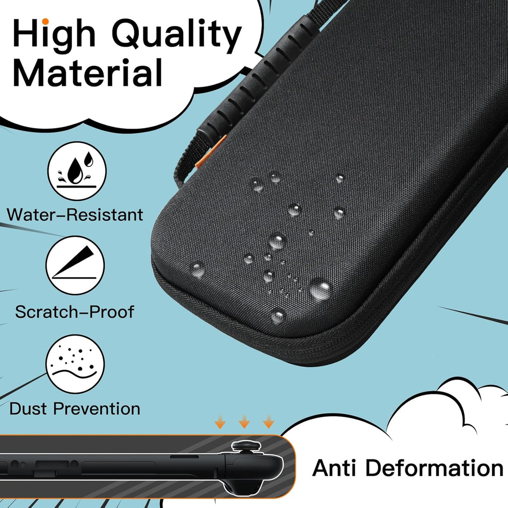 JETech Coque de Transport pour Nintendo Switch 2, Noir | Étui Rigide de Protection, 10 Emplacements pour Cartes de Jeu, Pochette pour Accessoires, Design de Voyage Léger