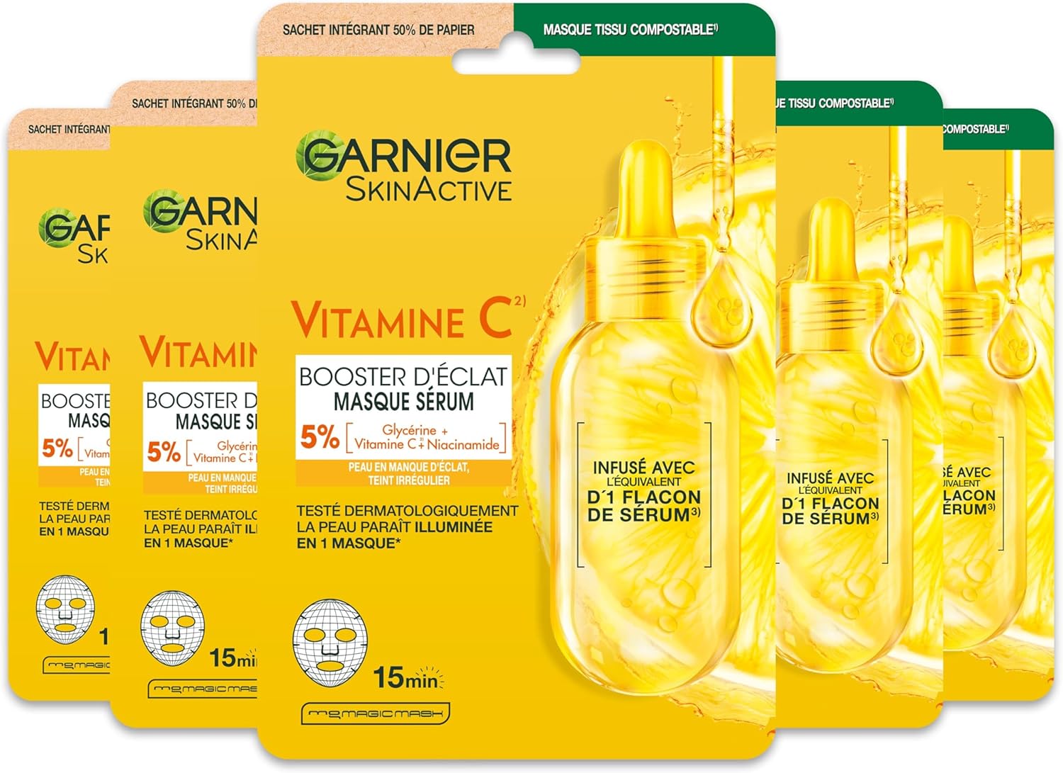 GARNIER SkinActive Vitamine C - Coffret Crème Sorbet Hydratante Fresh & Bright 85ml + Sérum Jour 30ml