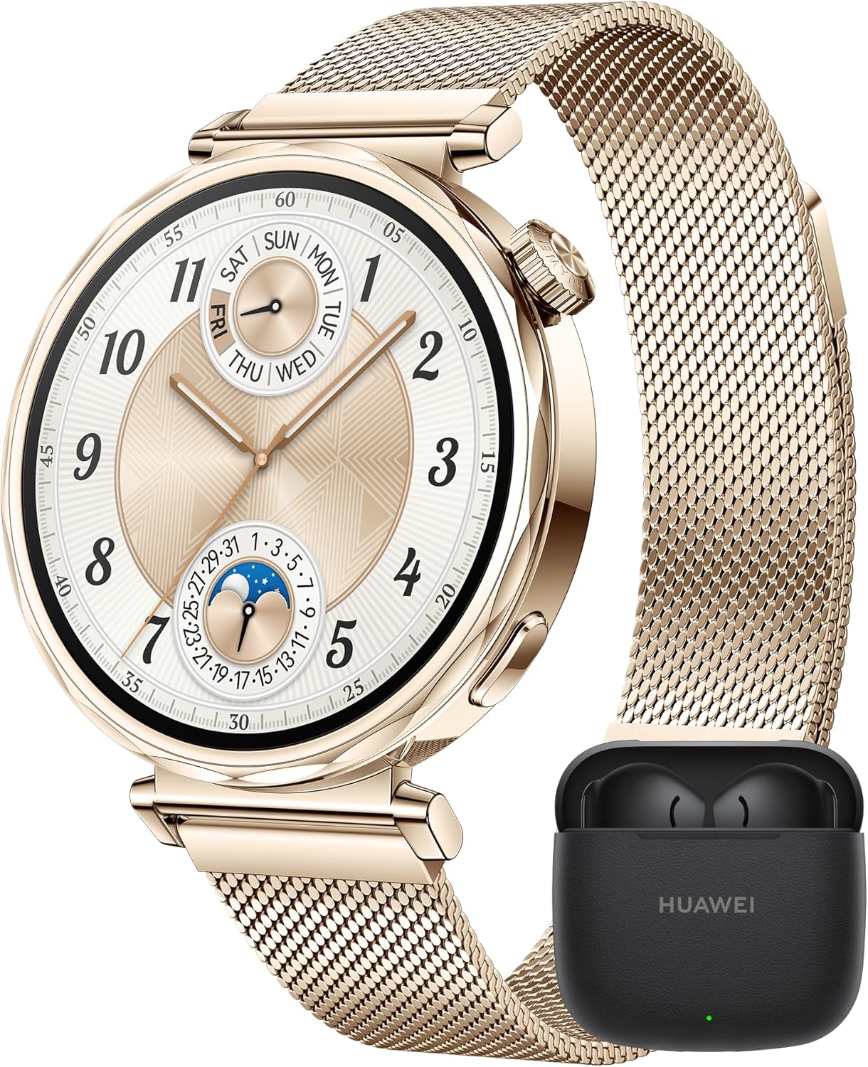 HUAWEI Watch GT 5 41mm Montre Connectée, Design aux Lignes épurées, Nouvelle expérience de Course à Pieds et de Cyclisme, Suivi de la santé, Jusqu'à 7 Jours d'autonomie, iOS & Android, Or