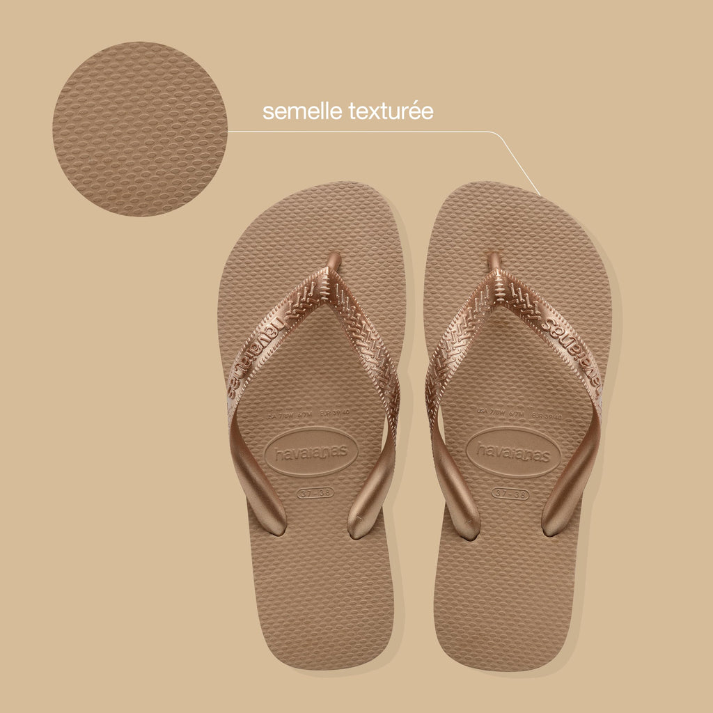 Havaianas Top Tiras – Tongs Femme Lanières Métalliques | Légères & Antidérapantes