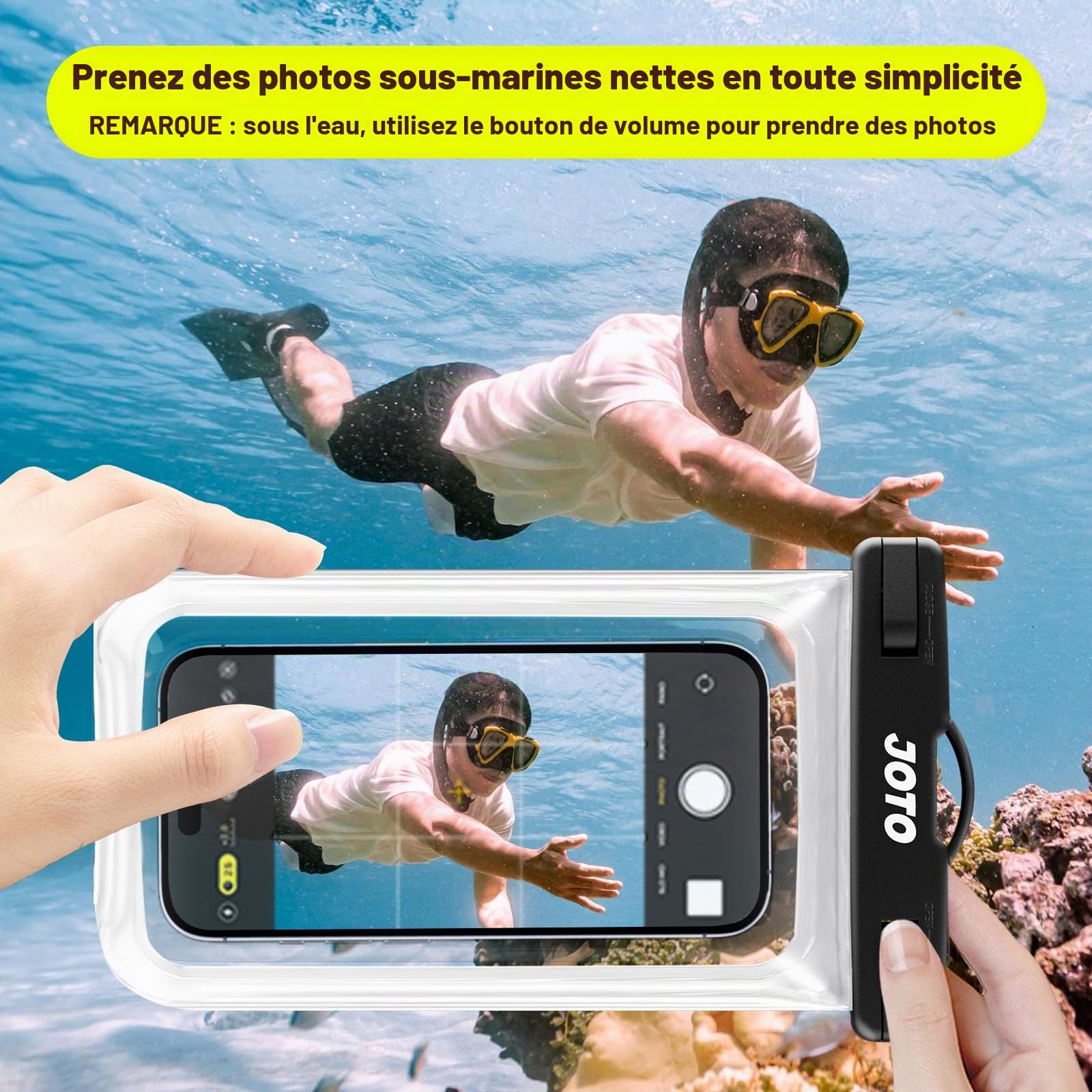 JOTO Pochette Étanche Smartphone IPX8 – Lot de 2, Compatible iPhone 17 à 11, Samsung Galaxy, Redmi, jusqu'à 7 Pouces