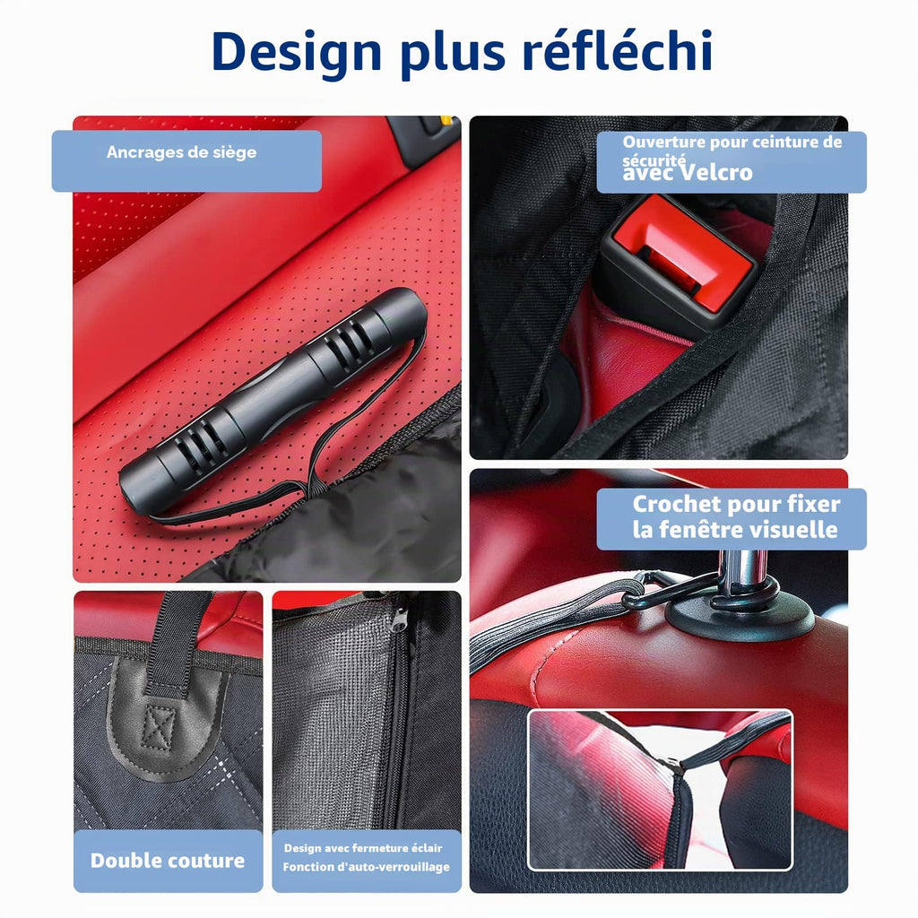 KYG Housse de Siège d'auto pour Chien Banquette Arrière Antidérapant et Imperméable Mise à Niveau Matérielle avec Fenêtre de Visualisation Protection Coffre Universelle Voiture 135X148 cm Noir