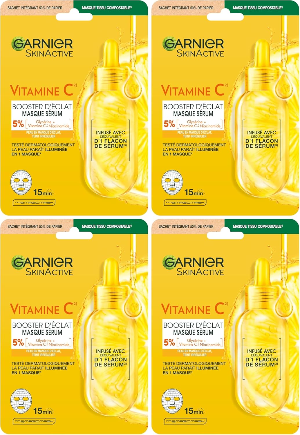 GARNIER SkinActive Vitamine C - Coffret Crème Sorbet Hydratante Fresh & Bright 85ml + Sérum Jour 30ml