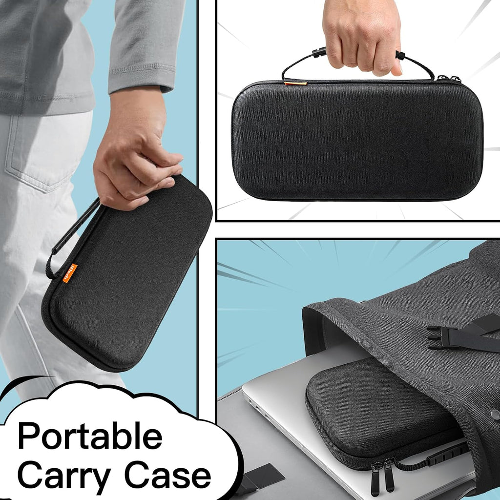 JETech Coque de Transport pour Nintendo Switch 2, Noir | Étui Rigide de Protection, 10 Emplacements pour Cartes de Jeu, Pochette pour Accessoires, Design de Voyage Léger