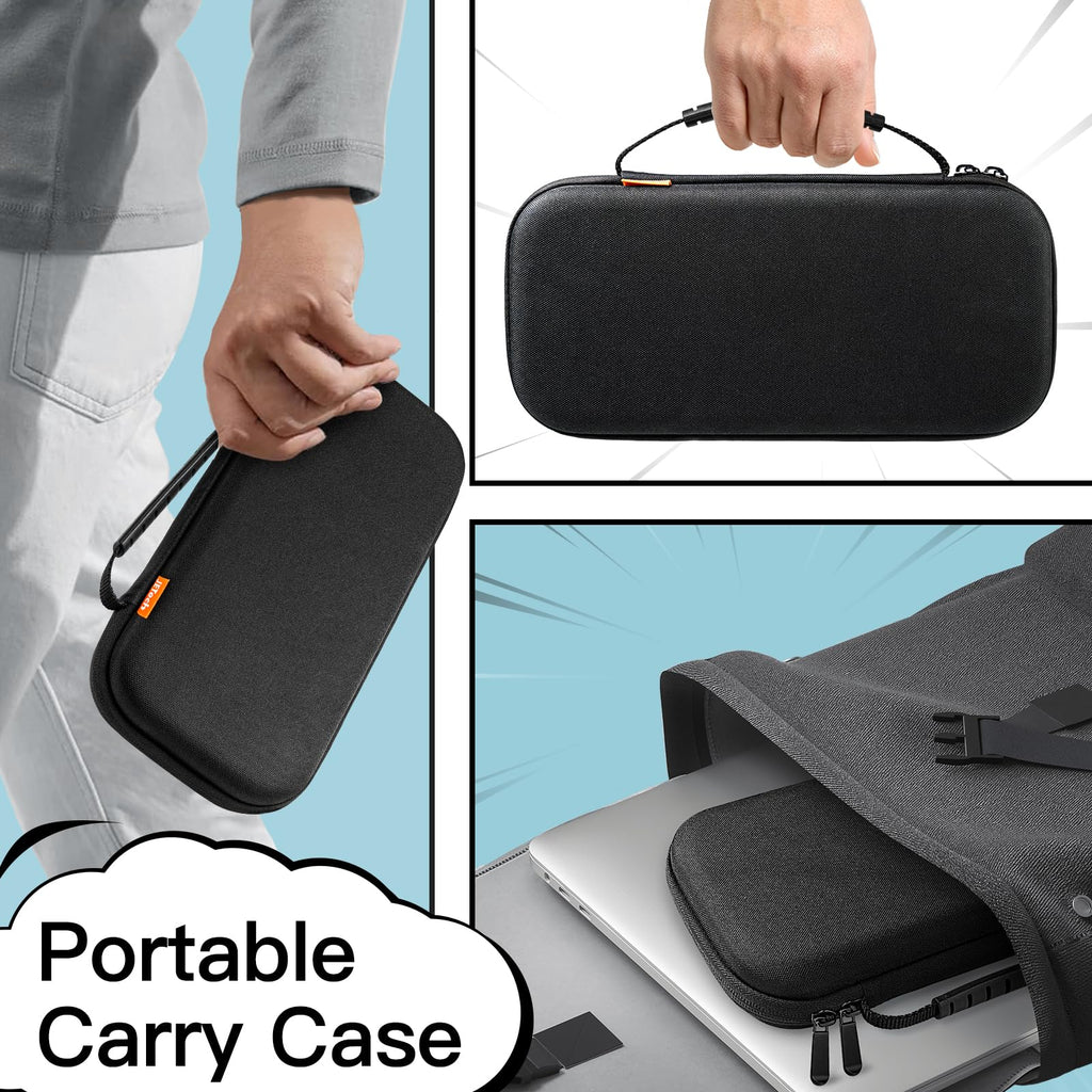JETech Coque de Transport pour Nintendo Switch 2, Noir | Étui Rigide de Protection, 10 Emplacements pour Cartes de Jeu, Pochette pour Accessoires, Design de Voyage Léger