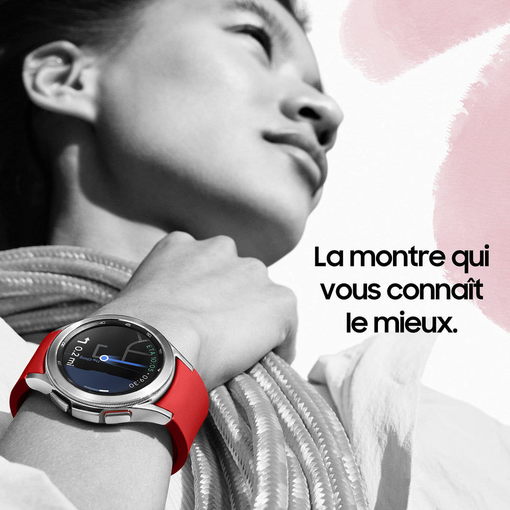 Samsung Galaxy Watch4 Bluetooth, 40 mm, or rose - Montre connectée intelligente, surveillance de la santé, bien-être, sport, IMC, ECG, batterie longue durée – Version FR