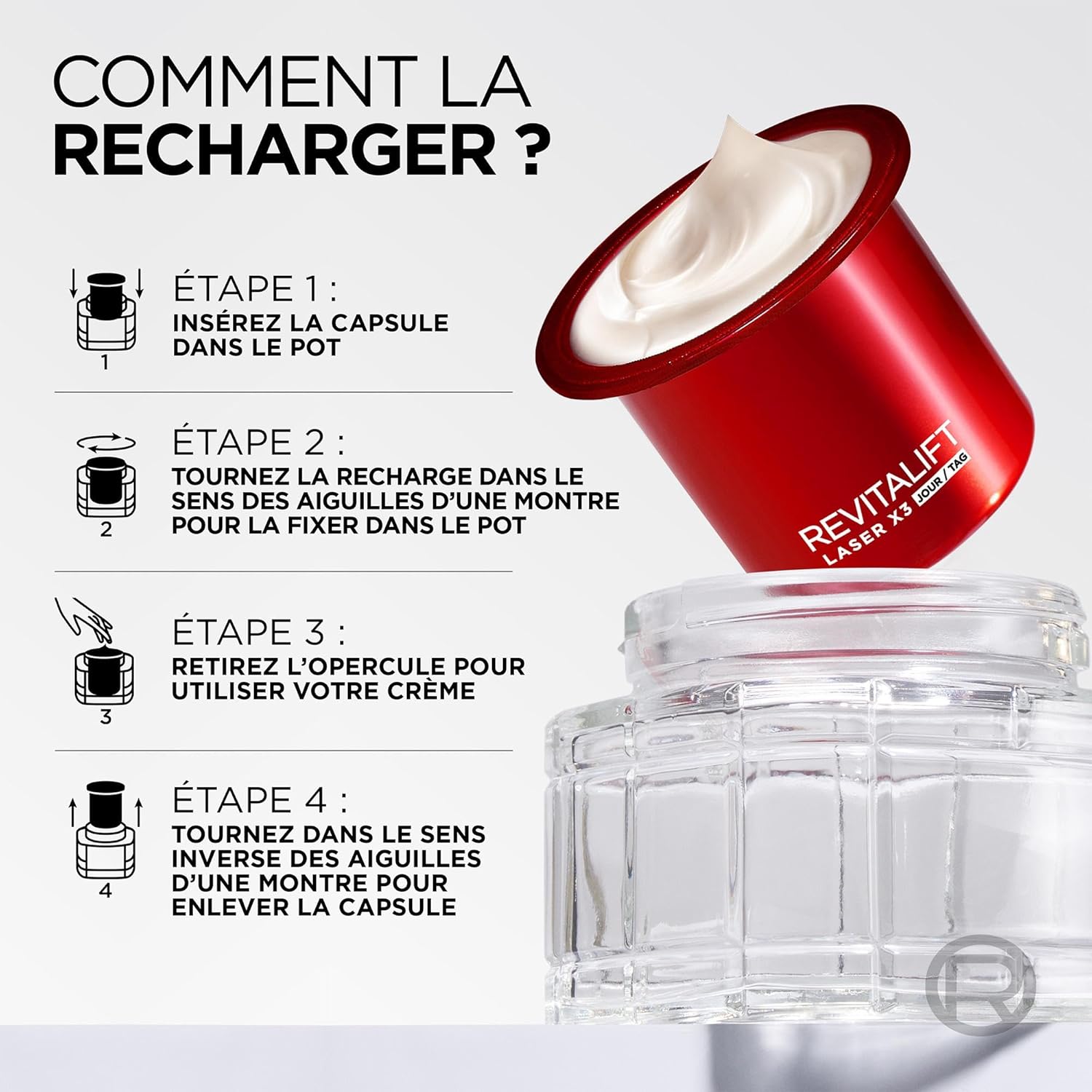 L'Oréal Paris Revitalift Laser X3 - Crème de Jour Anti-Âge FPS 25 - Acide Hyaluronique, Pro-Rétinol & Vitamine C - 50ml