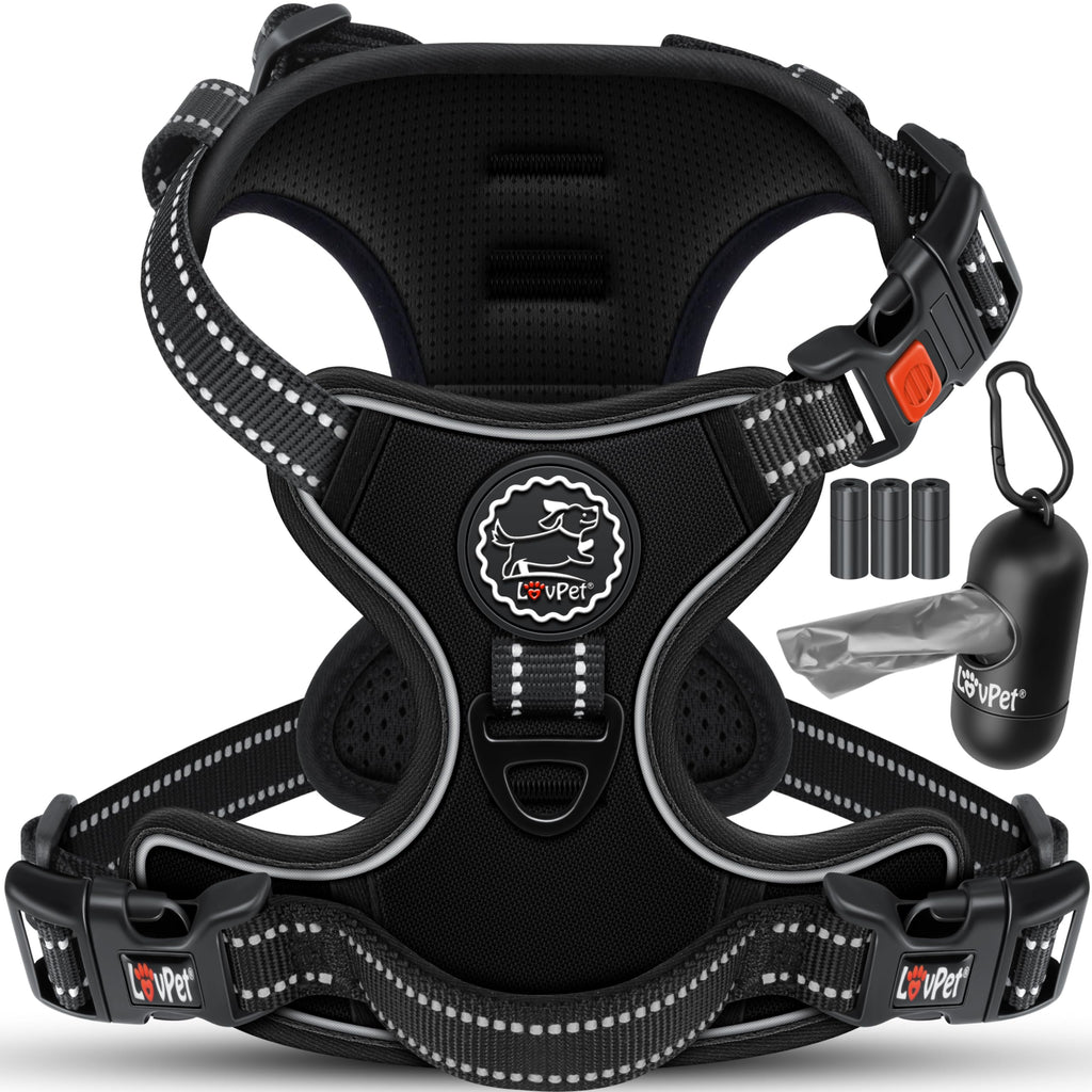 Harnais Chien Lovpet Réfléchissant Anti-Traction – Réglable XS à XL | Sacs Inclus