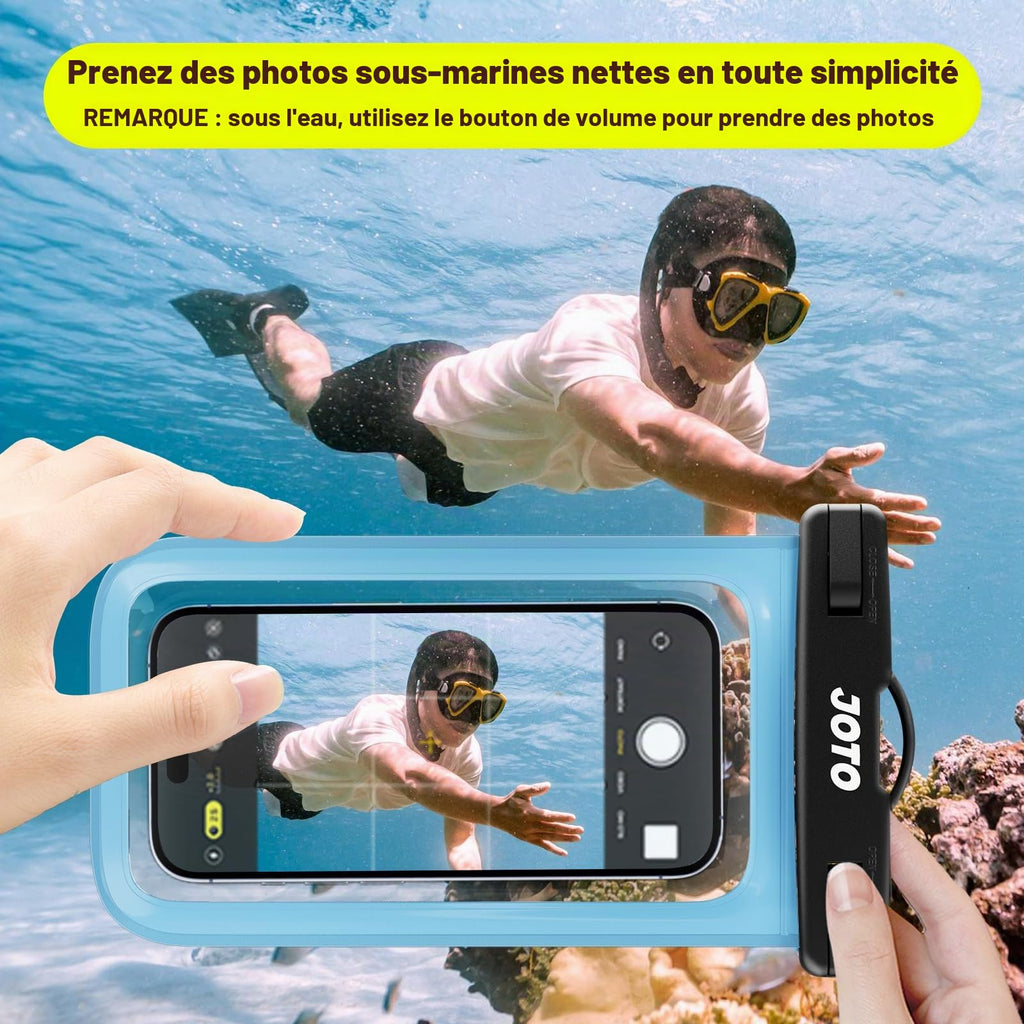 JOTO Pochette Étanche Smartphone IPX8 – Lot de 2, Compatible iPhone 17 à 11, Samsung Galaxy, Redmi, jusqu'à 7 Pouces