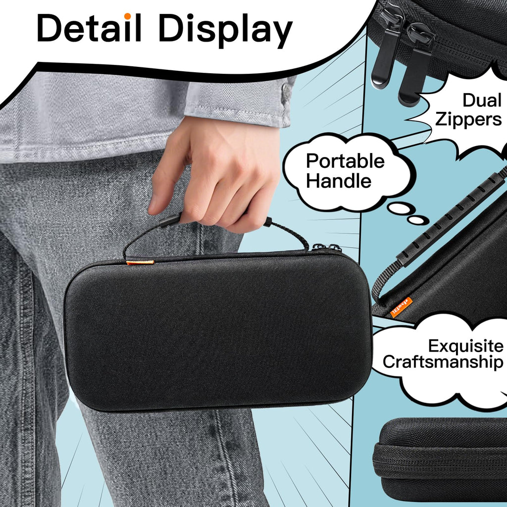 JETech Coque de Transport pour Nintendo Switch 2, Noir | Étui Rigide de Protection, 10 Emplacements pour Cartes de Jeu, Pochette pour Accessoires, Design de Voyage Léger