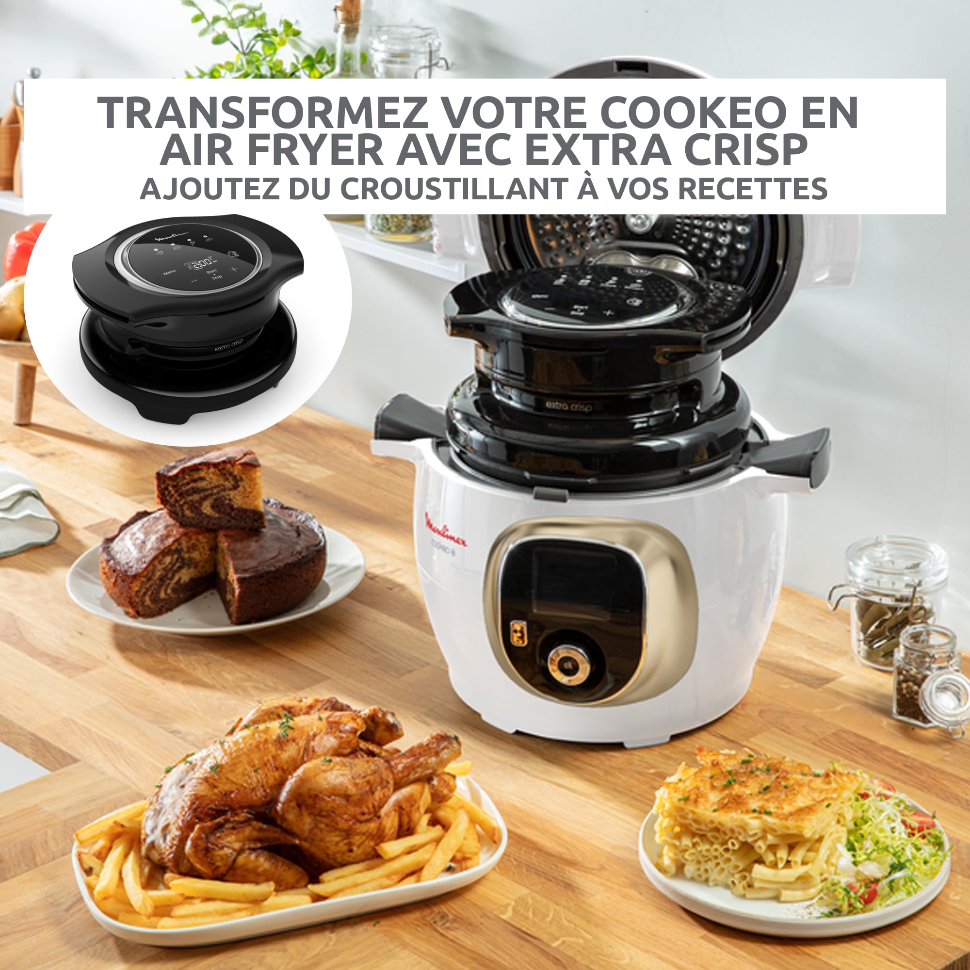 Moulinex Cookeo CE854110 – Multicuiseur Intelligent 6L, 80 Recettes, 1600W, Cuisson Sous Pression