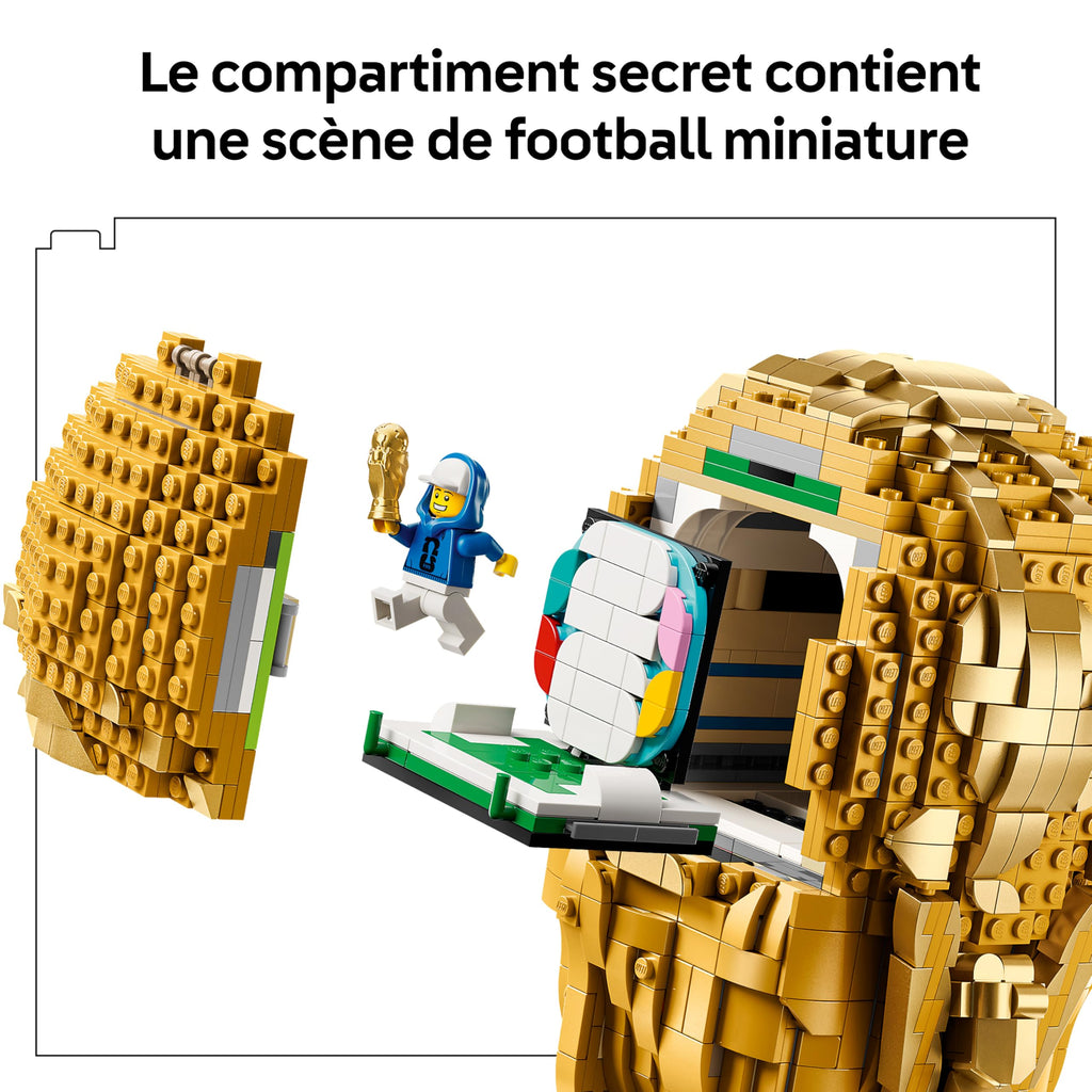 LEGO Editions Trophée Officiel de la Coupe du Monde de la FIFA - Jouet 3D - Maquette DIY avec Minifigurine Collector - Idée Cadeau Football pour la Fête des Pères ou pour Adulte Fan de Sport 43020