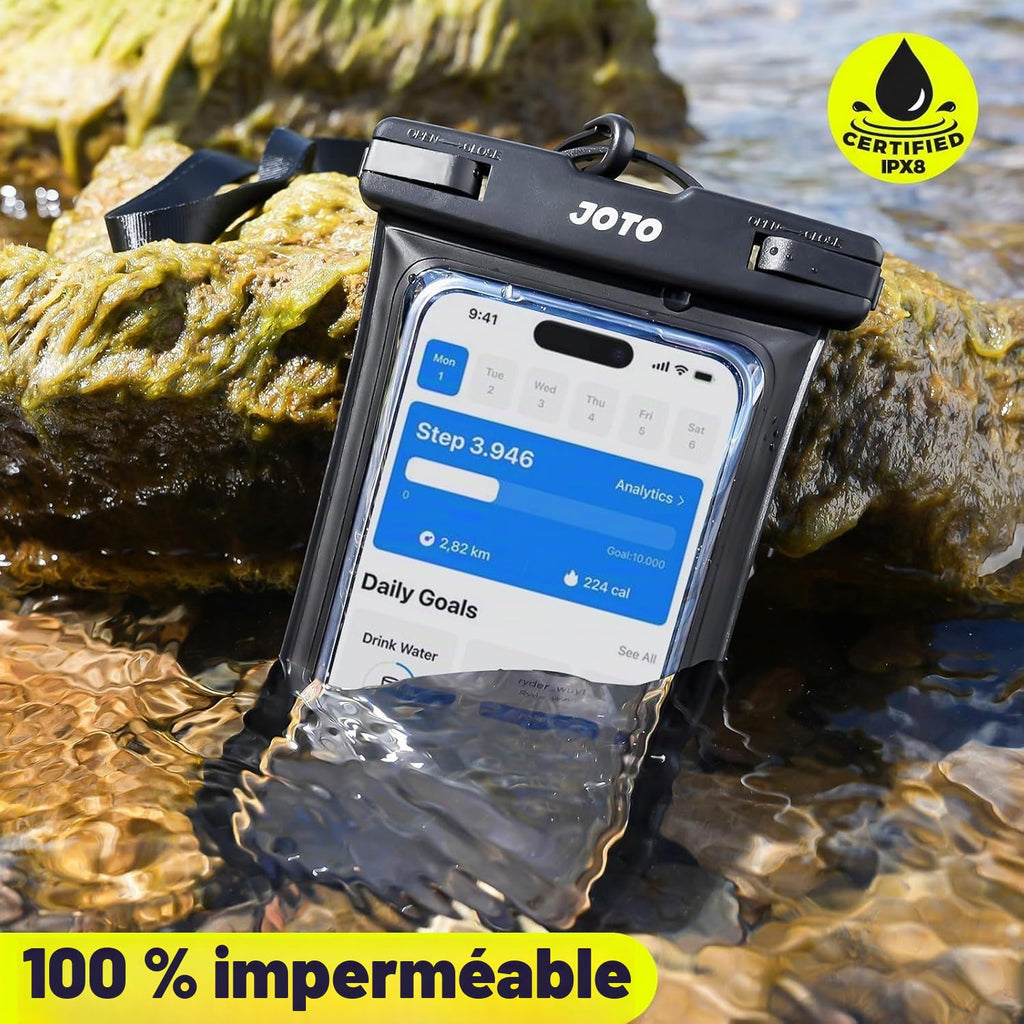JOTO Pochette Étanche Smartphone IPX8 – Lot de 2, Compatible iPhone 17 à 11, Samsung Galaxy, Redmi, jusqu'à 7 Pouces